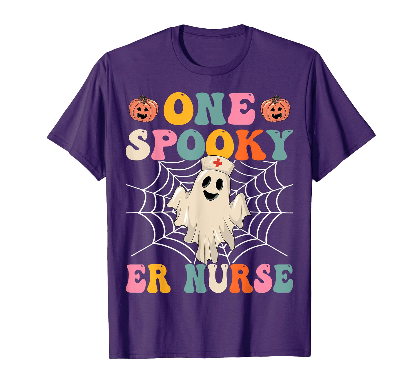 One Spooky ER Nurse Emergency Room Pumpkin Ghost Halloween T-Shirt