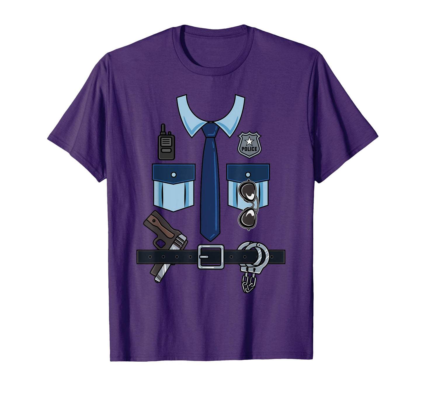 Halloween Policeman Costume Police Officer Cop Uniform Funny T-Shirt