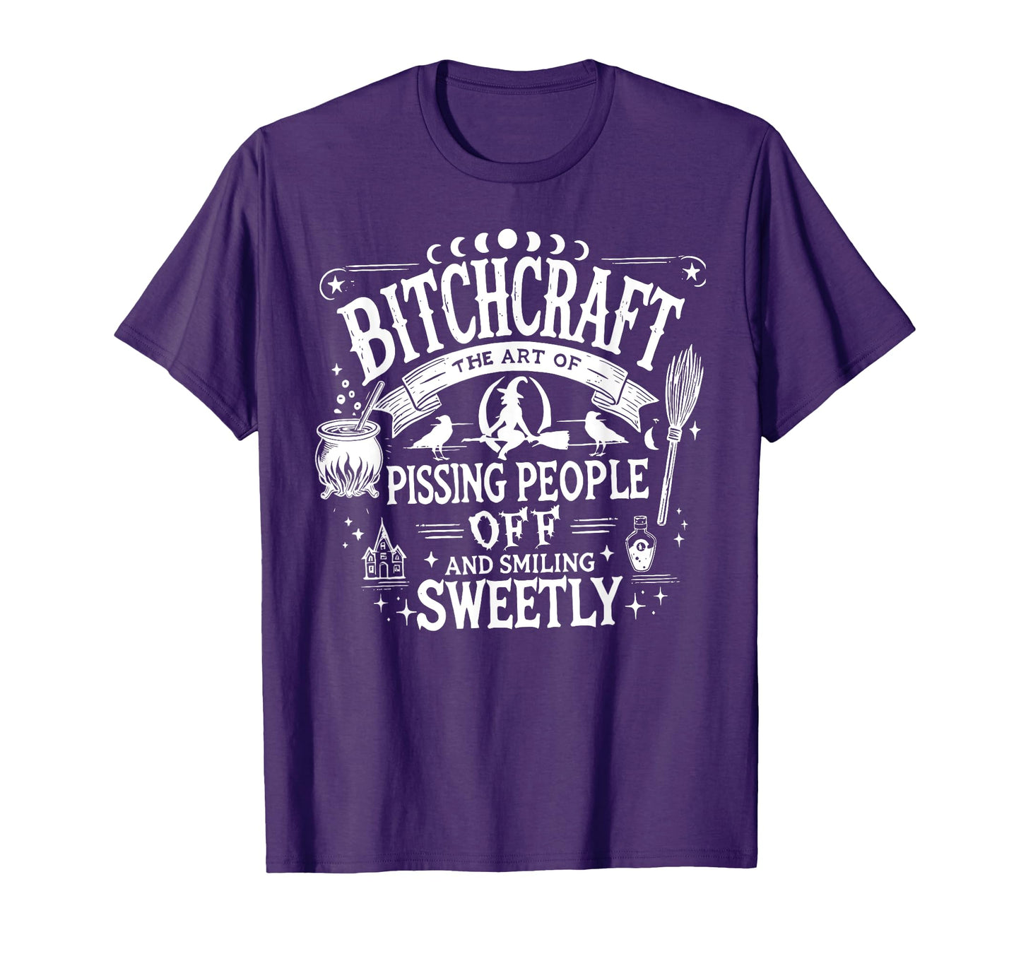 Bitchcraft Funny Witch Witchy Spooky Season Happy Halloween T-Shirt