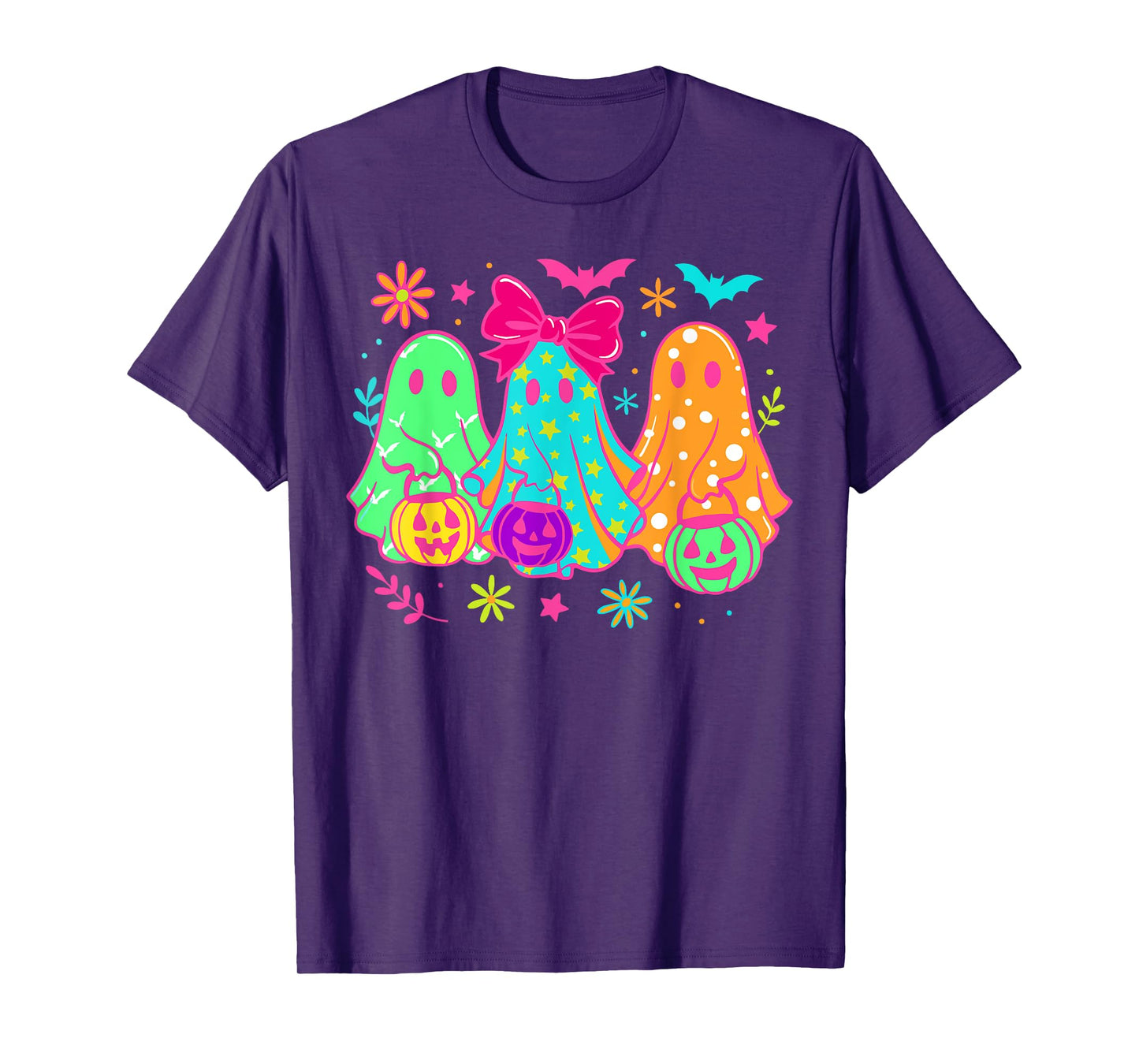 Spooky Vibes Ghost Retro Halloween Boo Boo Crew Pumpkin T-Shirt