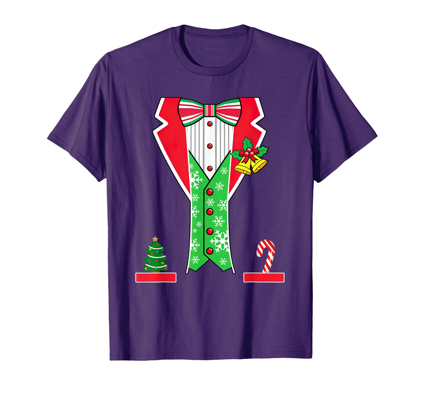 Christmas Tuxedo Costume Funny Xmas Tux Bowtie Men Boys Kids T-Shirt