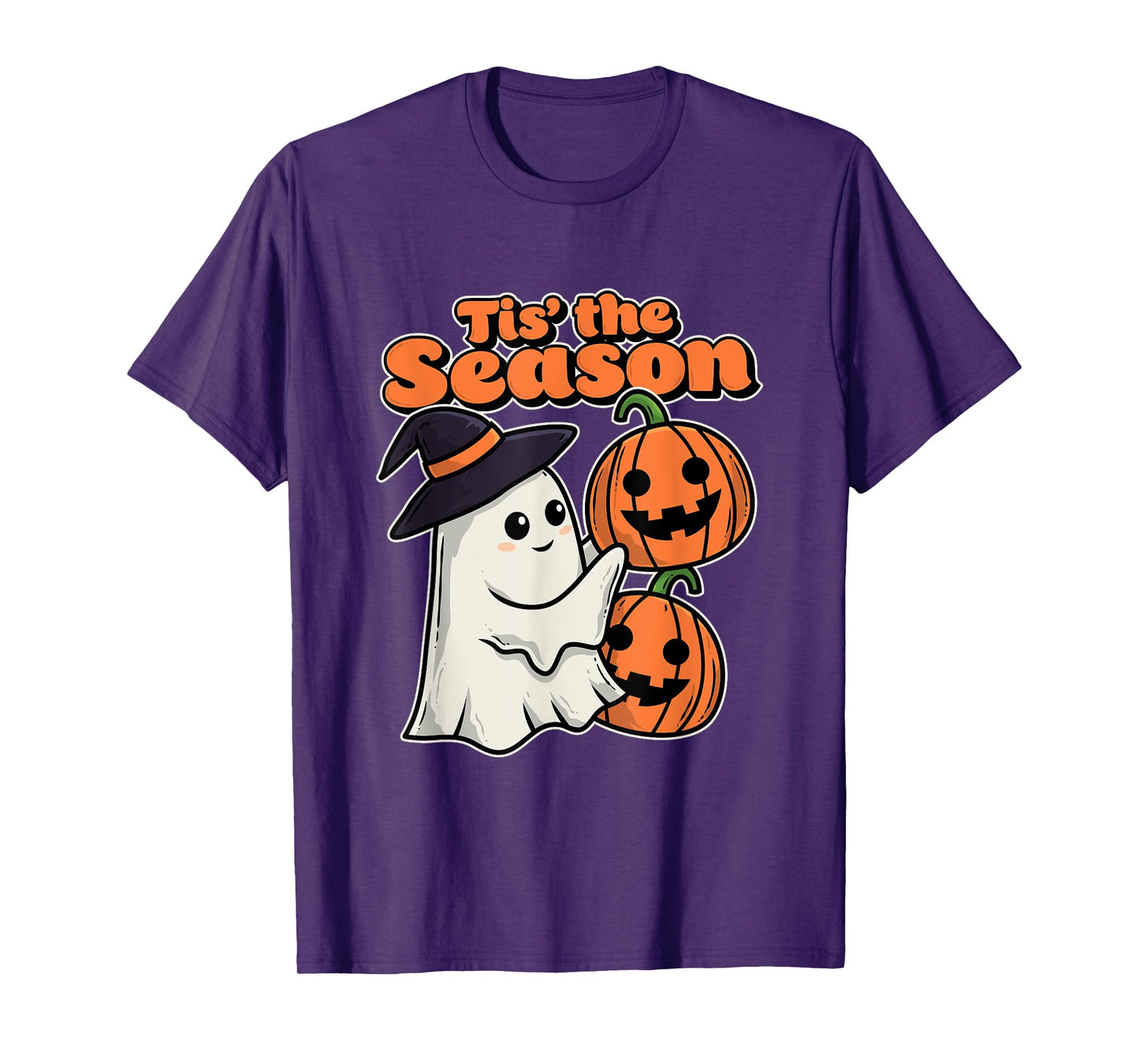 Tis’ The Season Cute Ghost Pumpkin Halloween T-Shirt