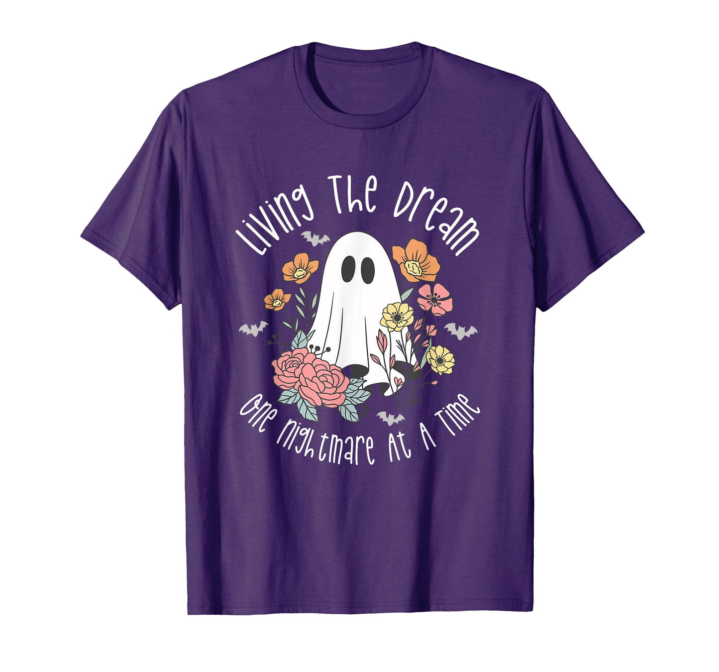 Living The Dream One Nightmare At A Time Cute Ghost T-Shirt