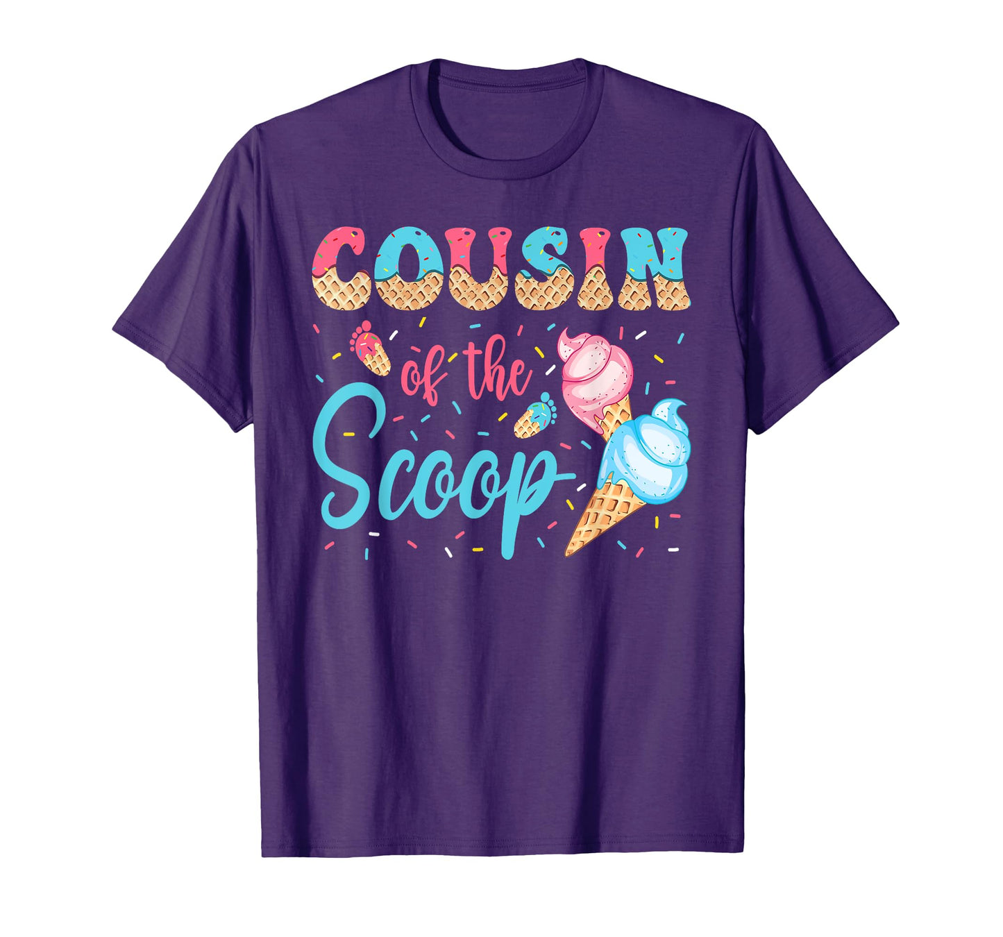 Cousin Of The Scoop Ice Cream Gender Reveal Baby Shower T-Shirt