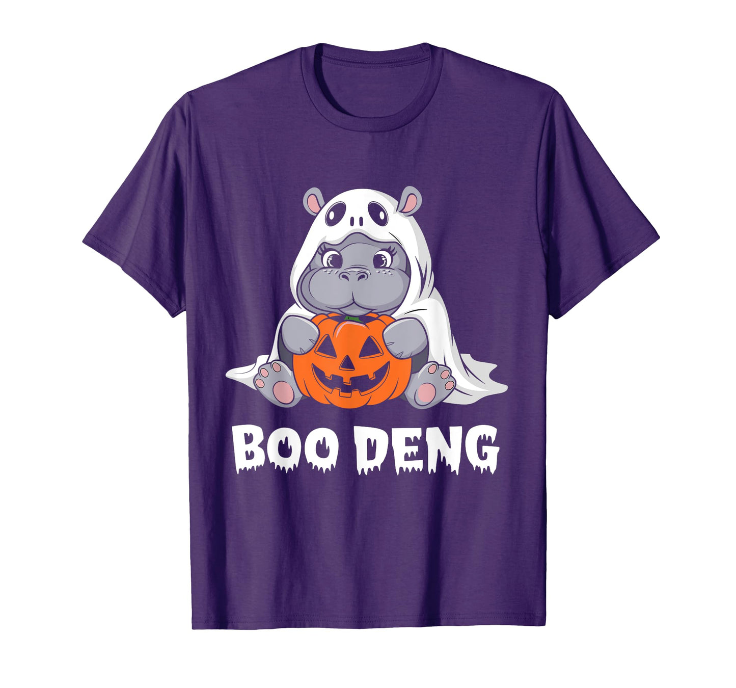 Funny Halloween Moo Deng Baby Hippo Boo Deng Ghost Costume T-Shirt