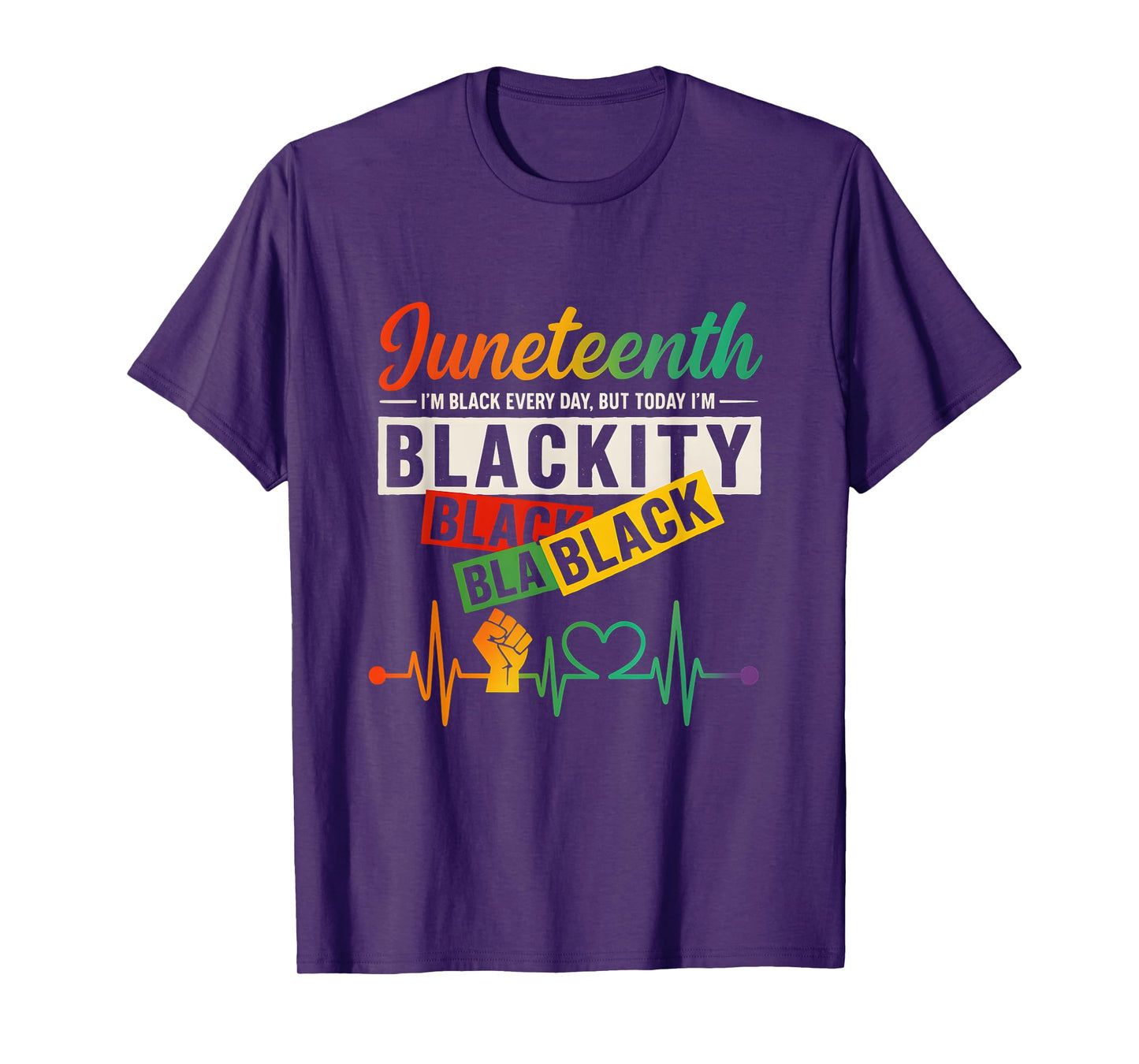 Juneteenth Blackity Heartbeat Black History African America T-Shirt