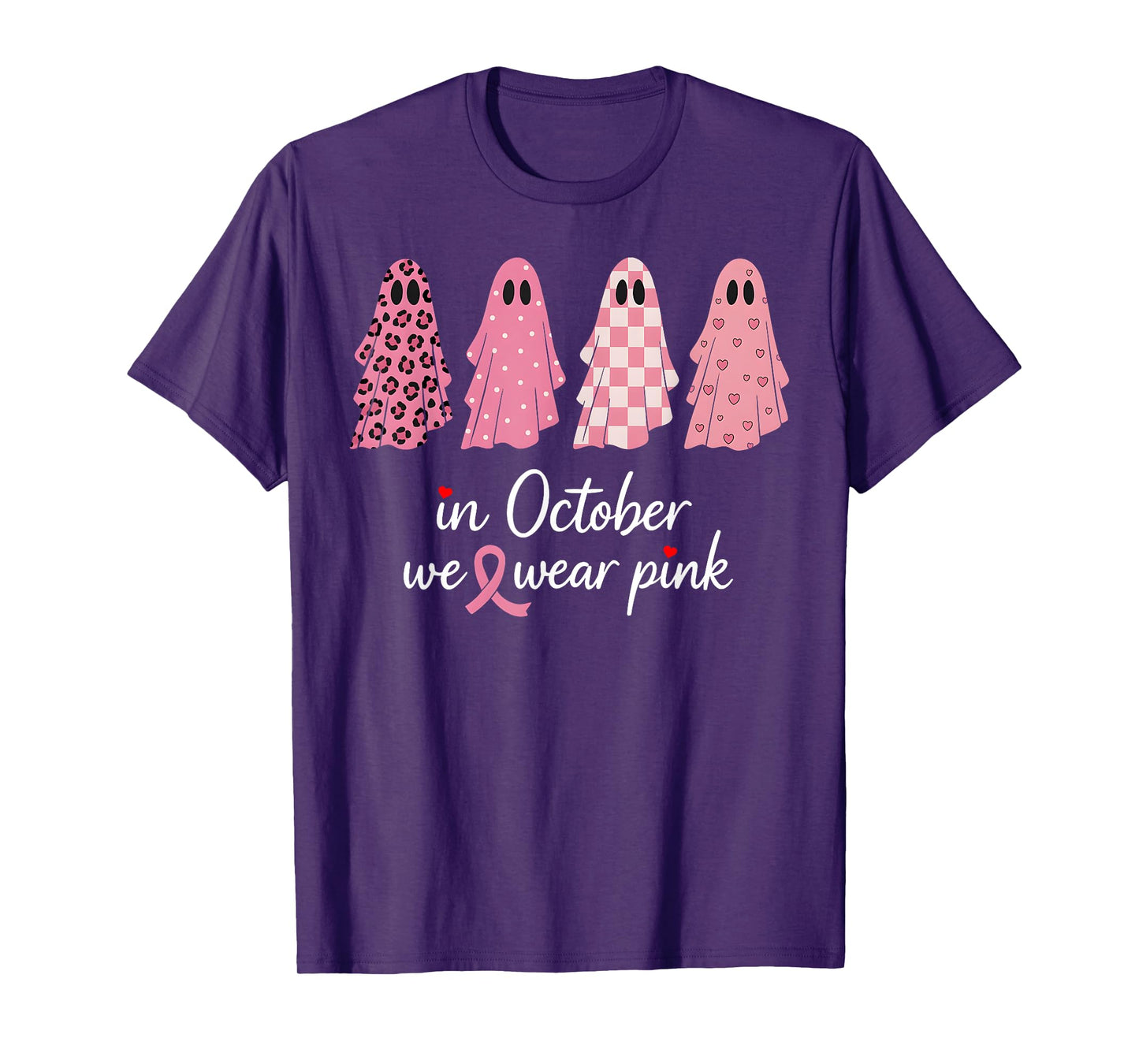 In October We Wear Pink Breast Cancer Awareness Halloween T-Shirt