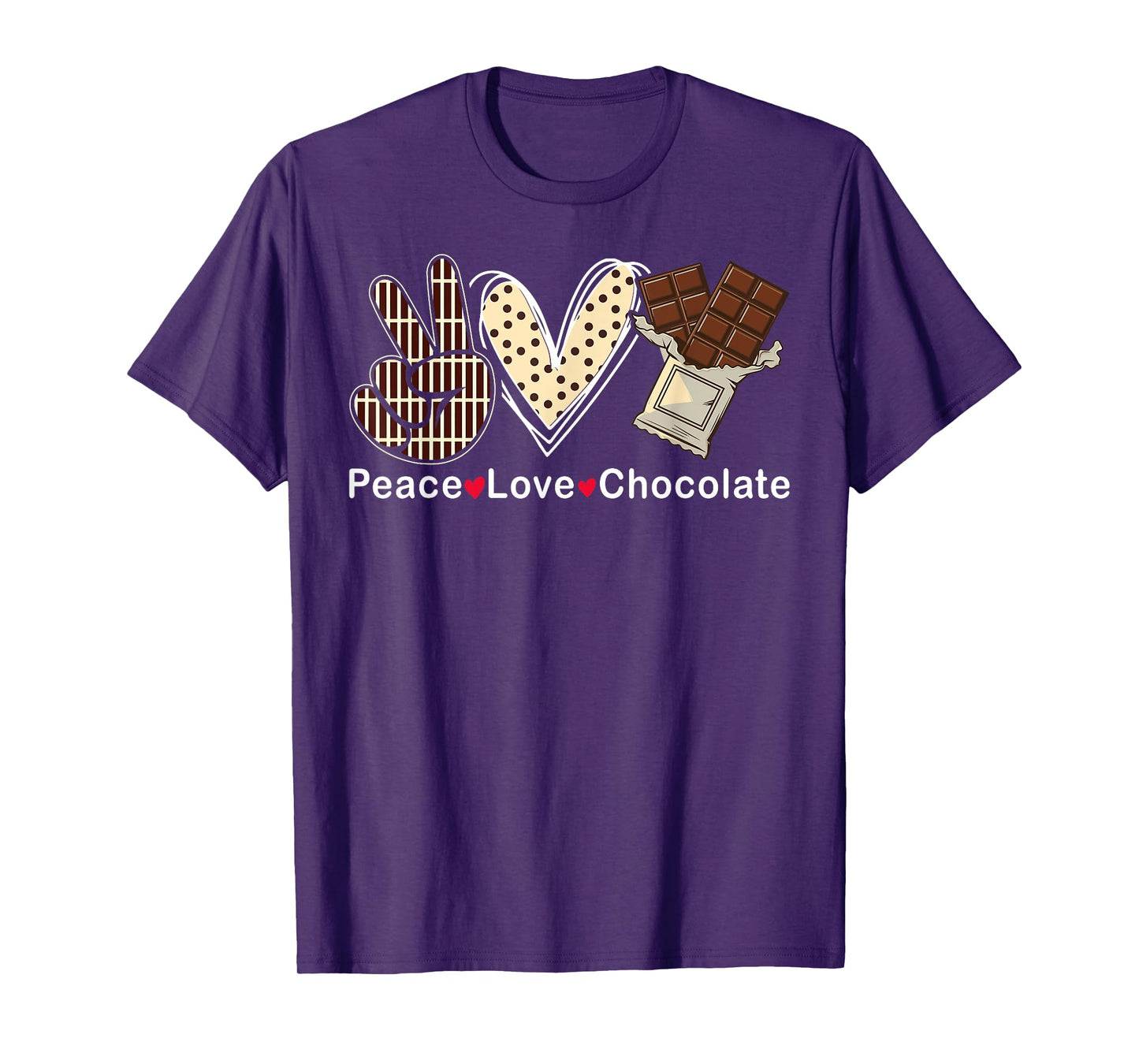 Peace Love Chocolate Choco Candy Confectionery Cocoa Lovers T-Shirt