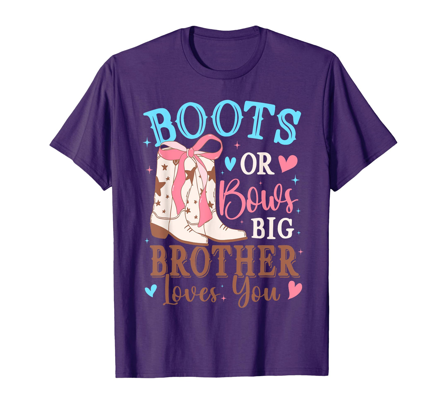 Boots or Bows Gender Reveal Decorations Big Brother Loves T-Shirt