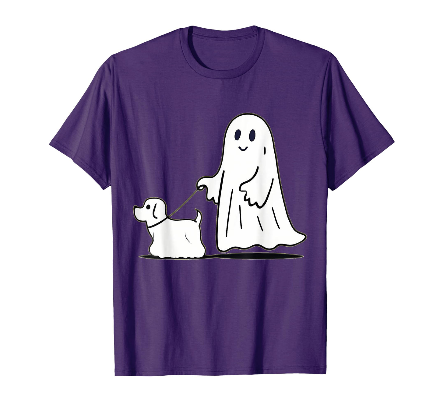 Ghost Walking Dog Ghostie Funny Halloween Dog Lover T-Shirt