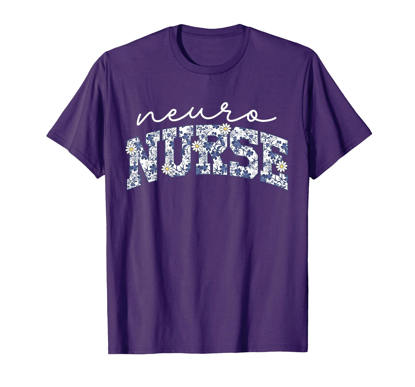 Retro Floral Neuro Nurse Neurology Neurologist RN Nurse Week T-Shirt