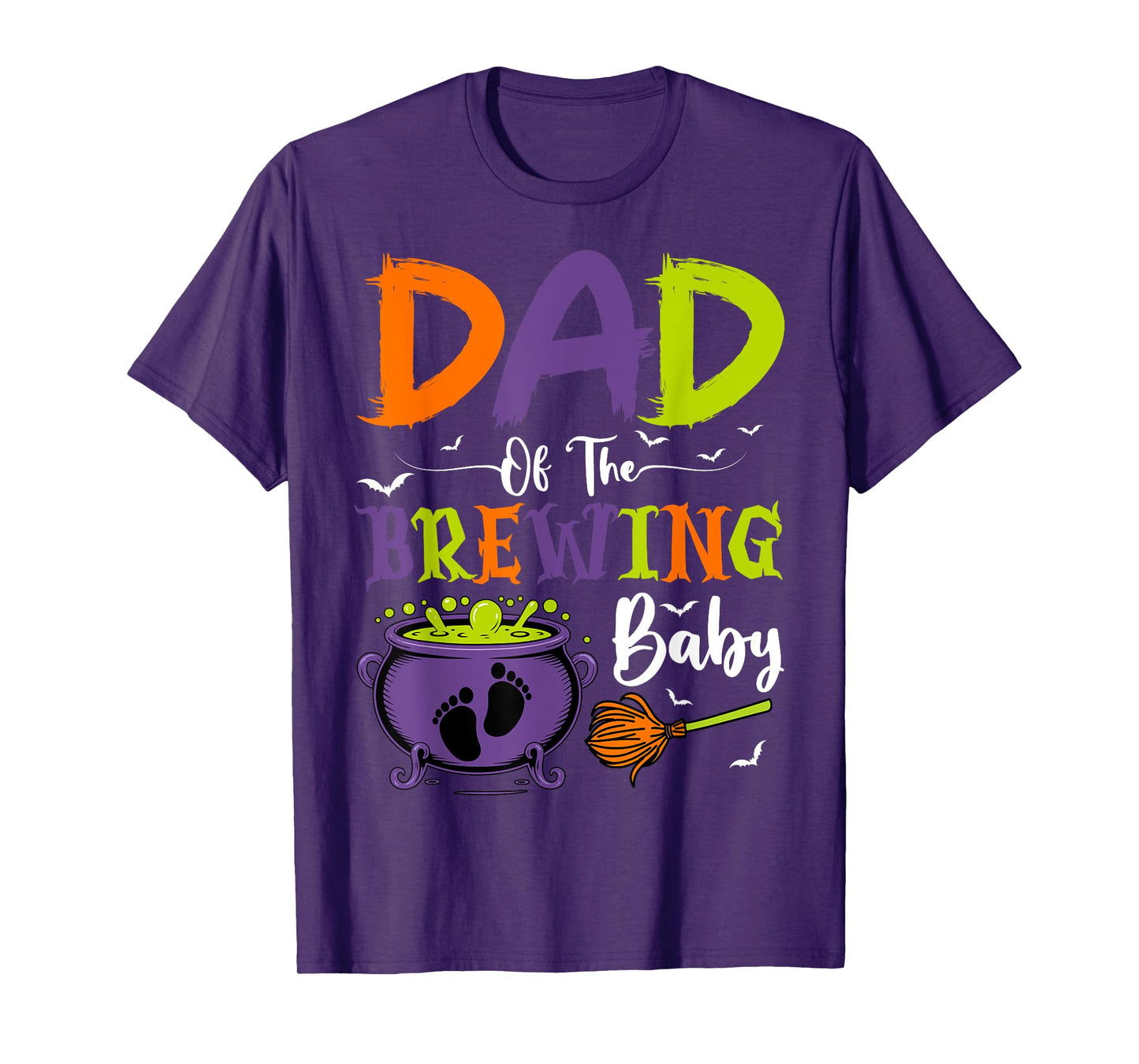 Dad Of The Brewing Baby Witch Baby Shower Halloween T-Shirt