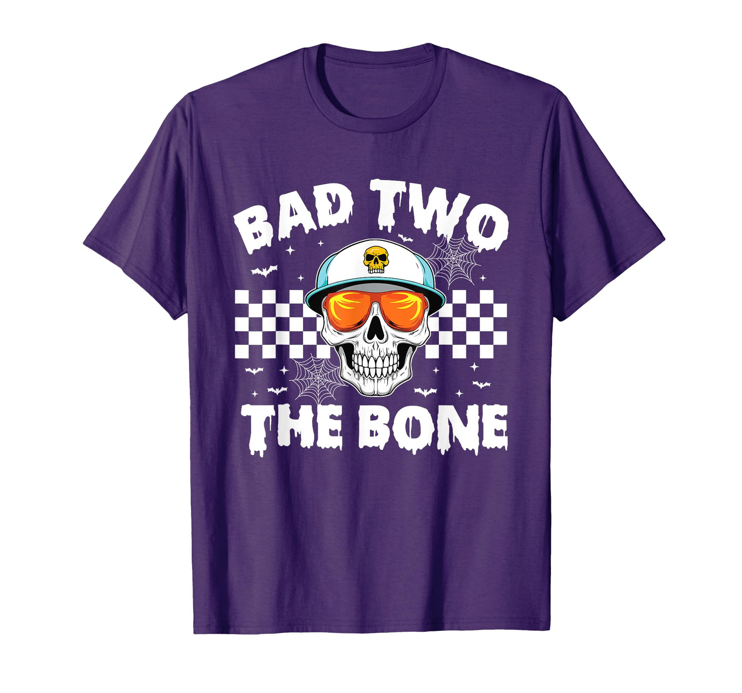 Bad To The Bone Skeleton Halloween TWO Birthday Toddler Kids T-Shirt