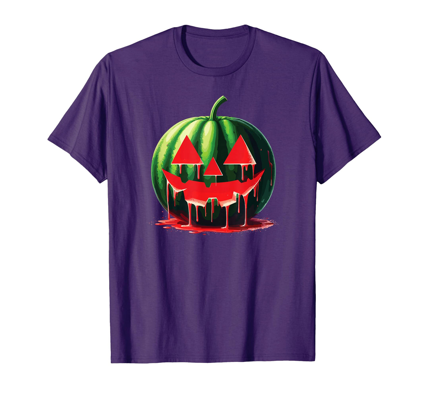 Spooky Summer Food Dripping Watermelon Jack O Lantern Men Women T-Shirt