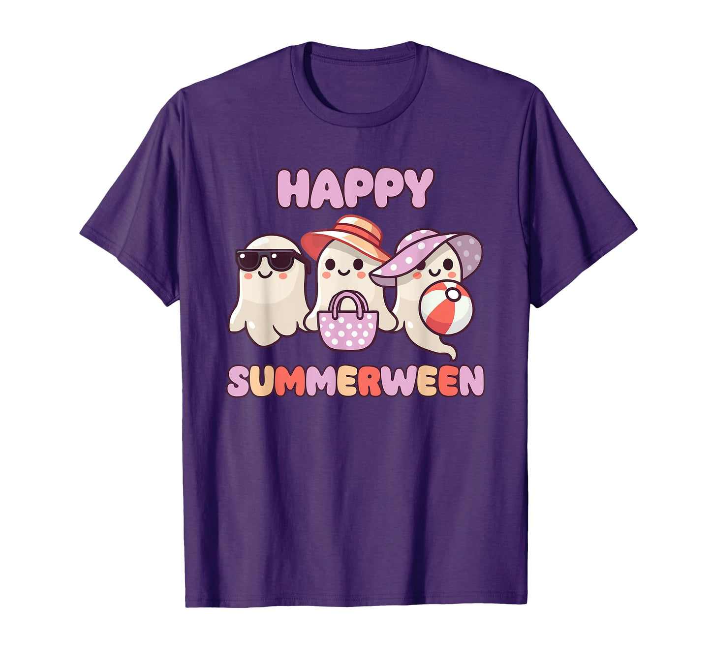 Happy Summerween Summer Halloween Ghost Men Women Kids T-Shirt