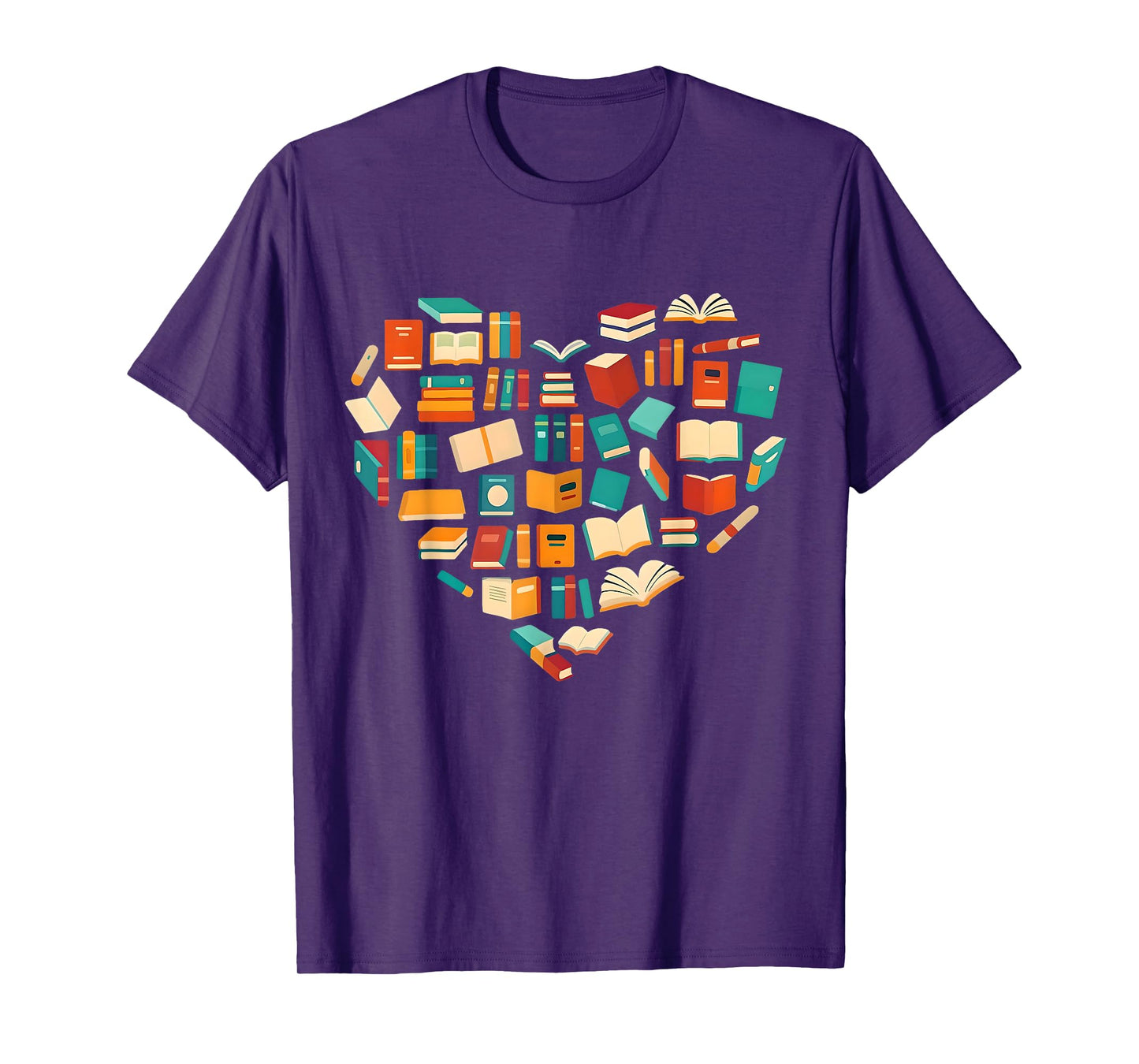 Book Lover Heart Book Reading Bookworm Librarian Teacher T-Shirt
