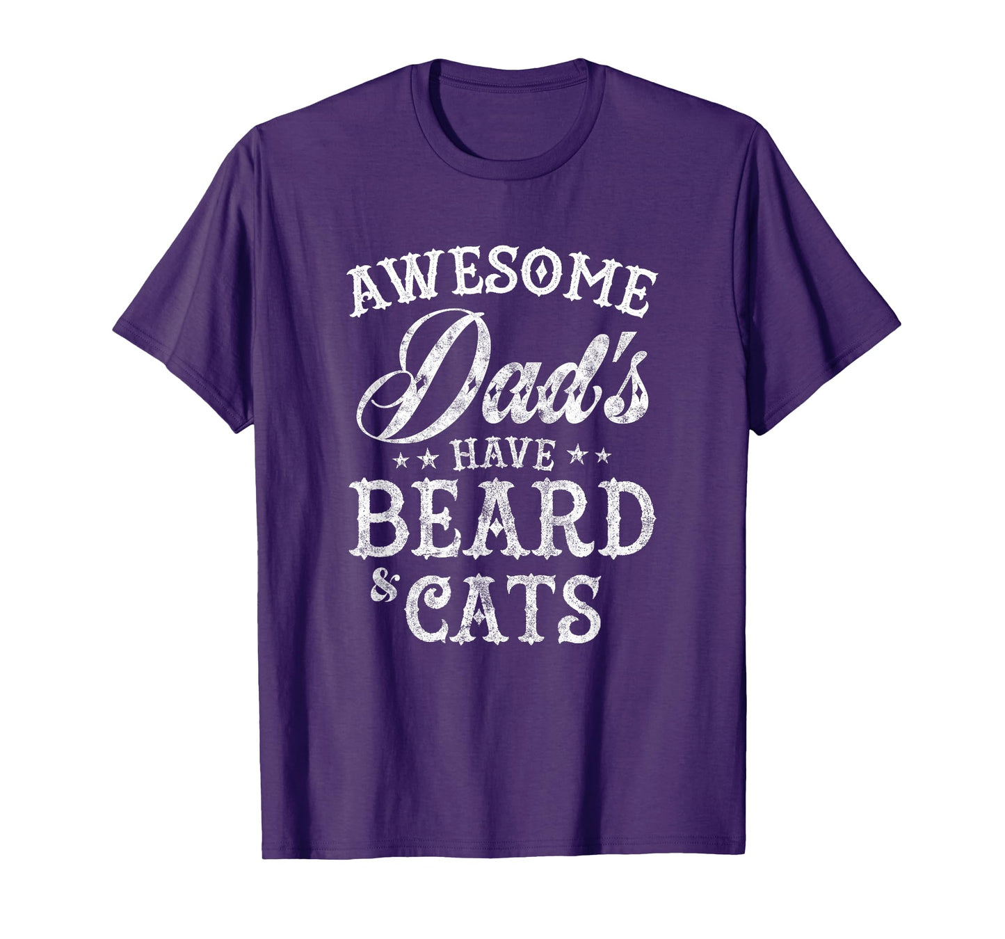 Awesome Dads Have Beard and Cats Fathers Day Bearded Cat Dad T-Shirt for Men