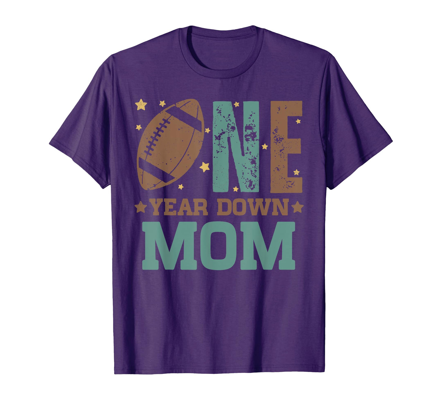 Mom of the 1 Year old Football 1st Year Down Birthday Party T-Shirt