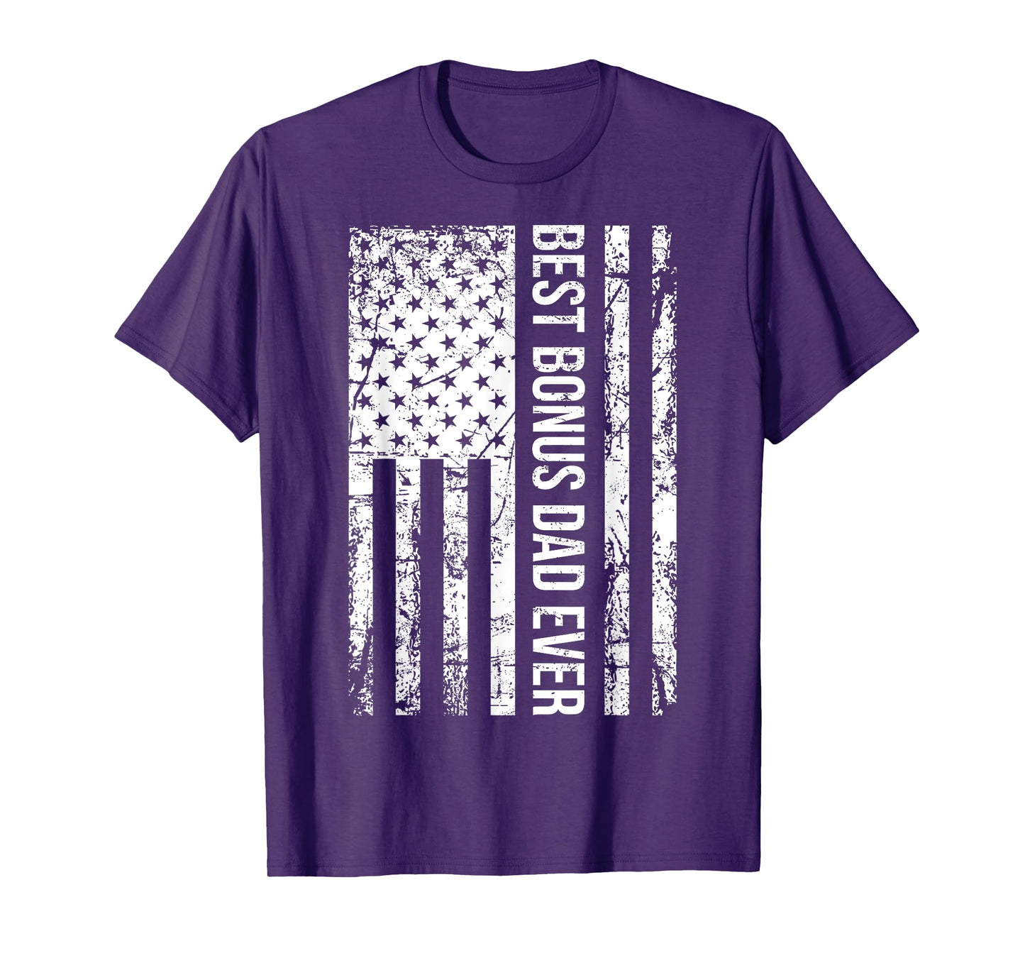 Step Dad: Best Bonus Dad Ever For Stepdad American Flag T-Shirt for Men