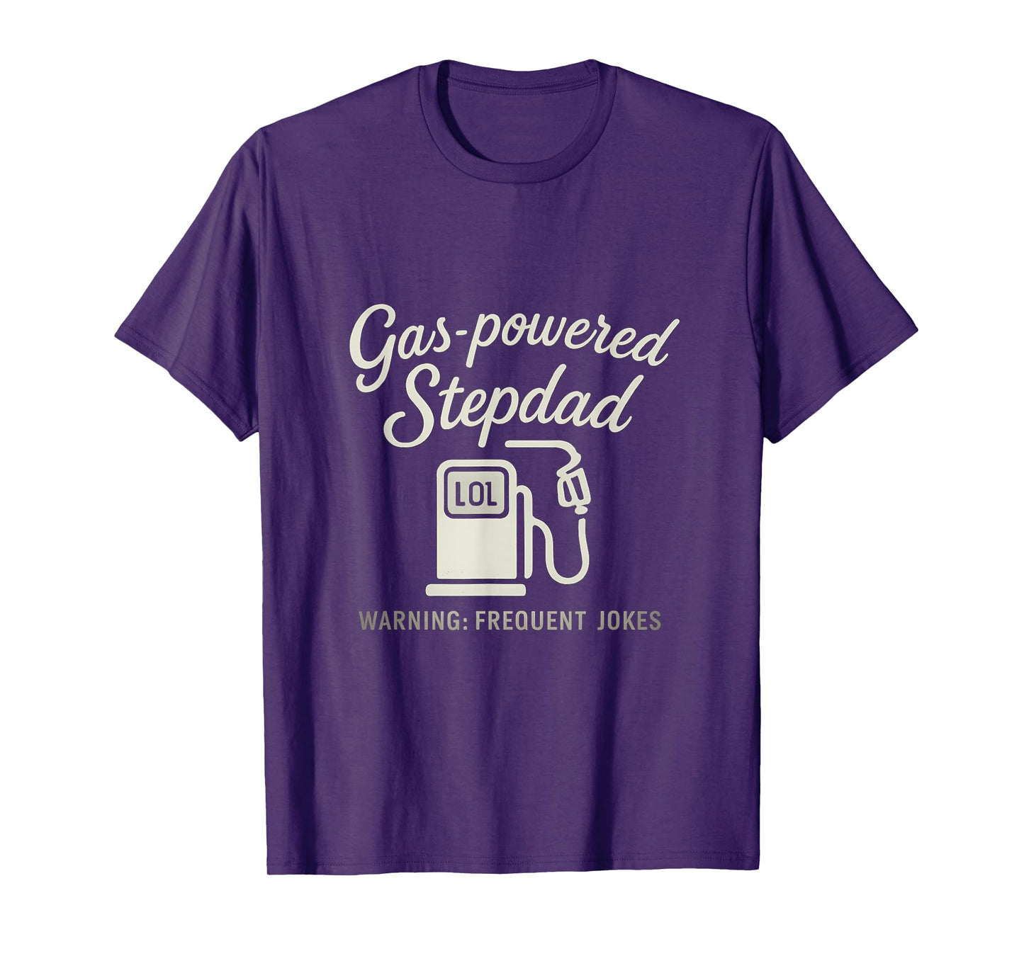 Gas-powered Stepdad Whimsical Script Graphic T-Shirt