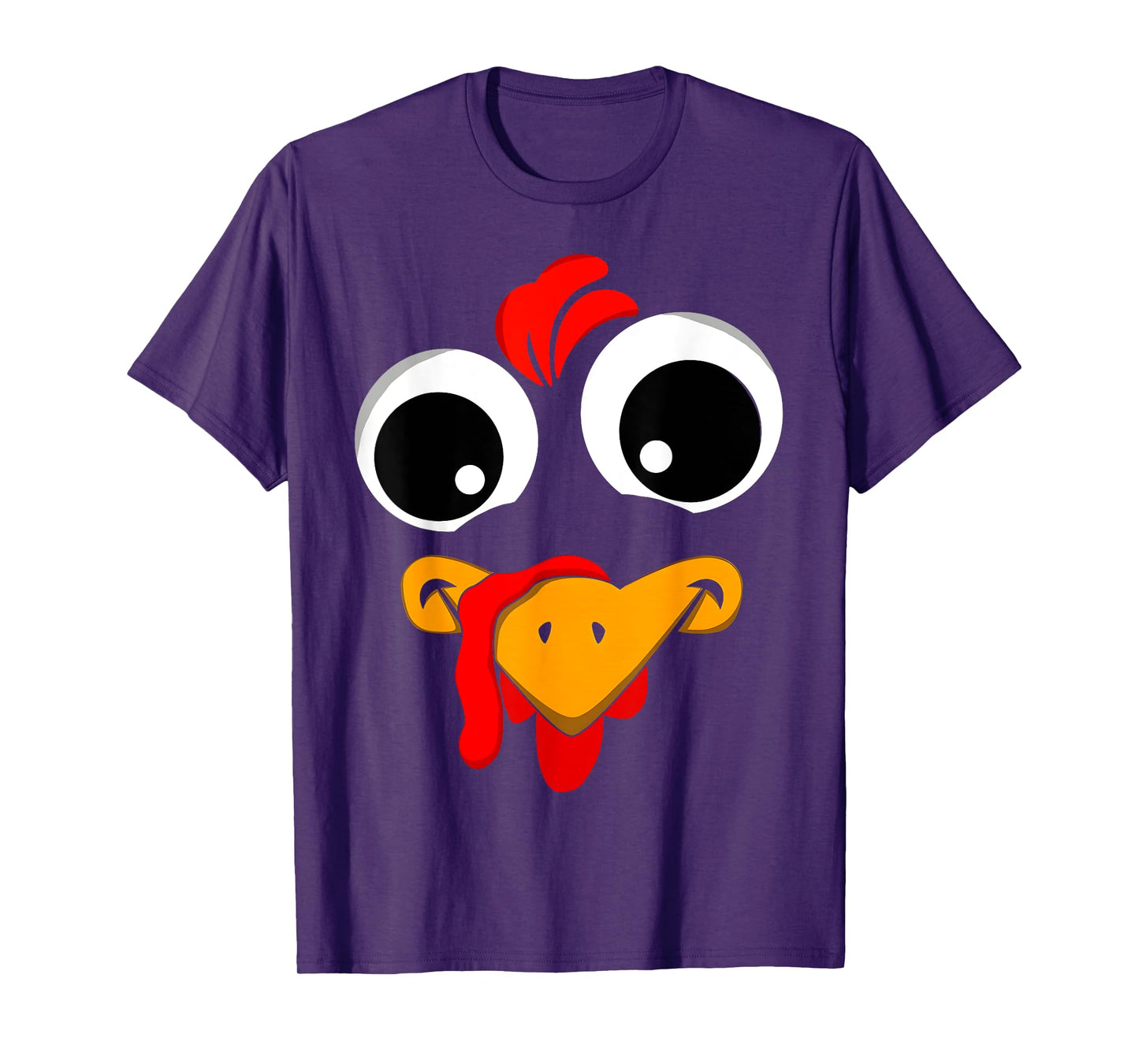 Thanksgiving Funny Turkey Face Costume Outfit Mens Boys Kids T-Shirt