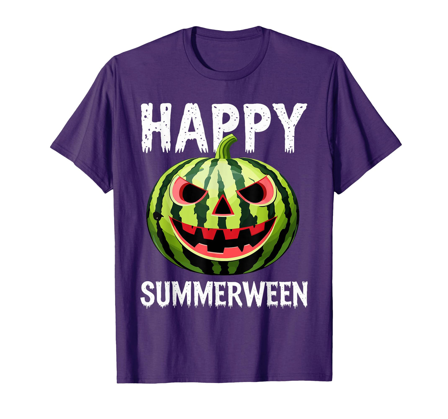 Watermelon Jackolantern Summer Halloween Happy Summerween T-Shirt