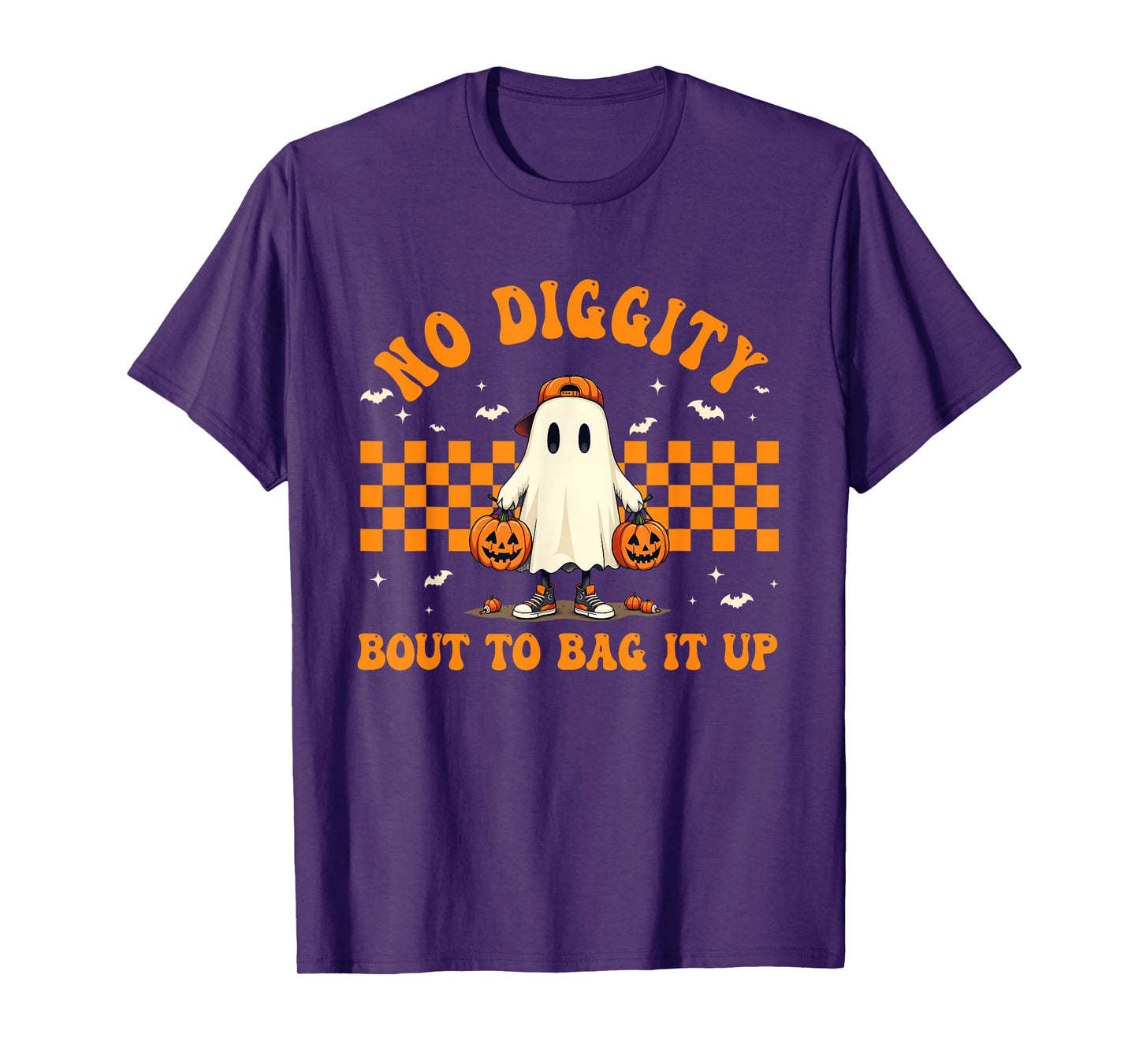 Halloween Ghost No Diggity Bout To Bag It Up Kids Toddler T-Shirt