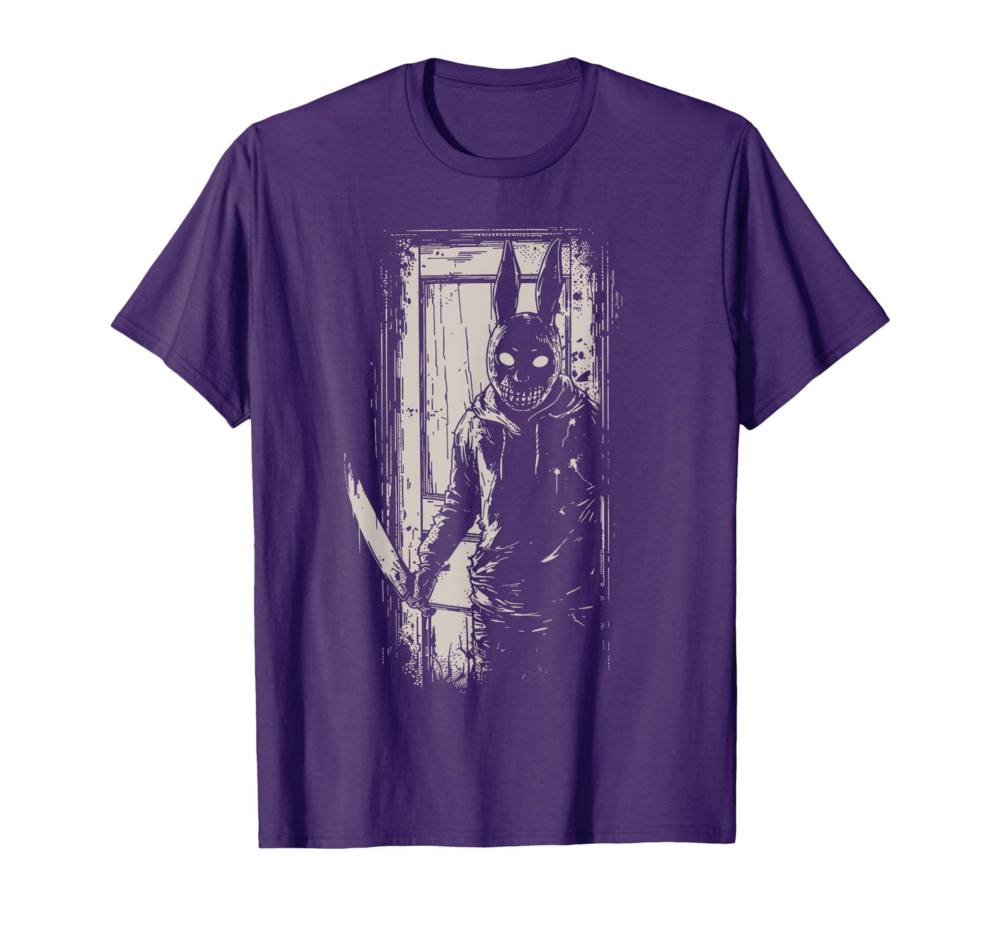 Horror Scary Creepy Bunny Mask Man Rabbit Alt Goth Slasher T-Shirt