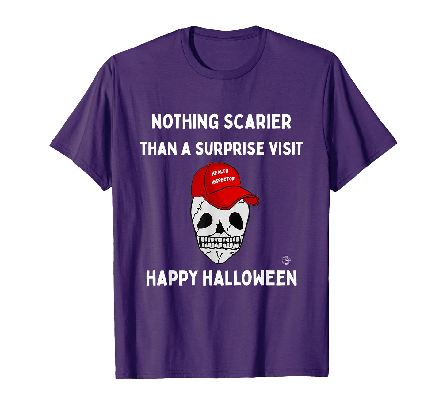 Food Safety Halloween Health Inspector Visit Skull T-Shirt