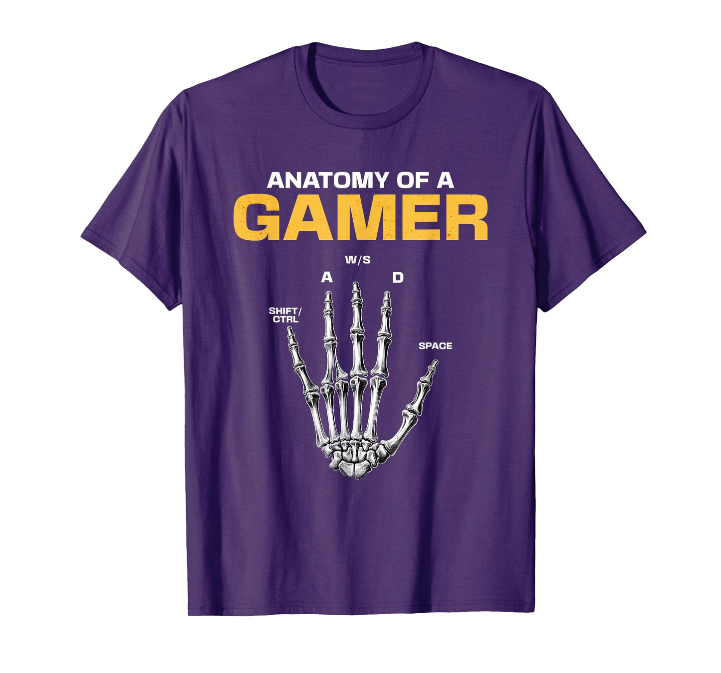 Anatomy Of A Gamer Skeleton Hand Funny Video Gamer Men Boys T-Shirt