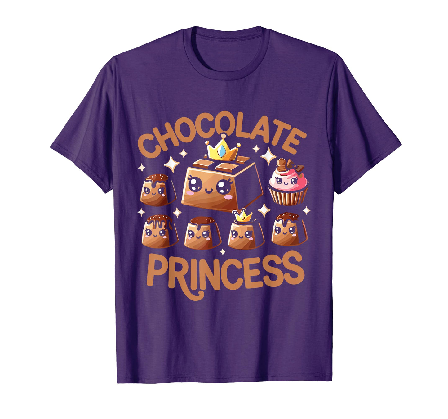Chocolate T Shirt - Women's Chocolate Princess T-Shirt - Black - Small - Short Sleeve - Crew Neck - Modern - Chocolate-themed Design - Unisex-Kids