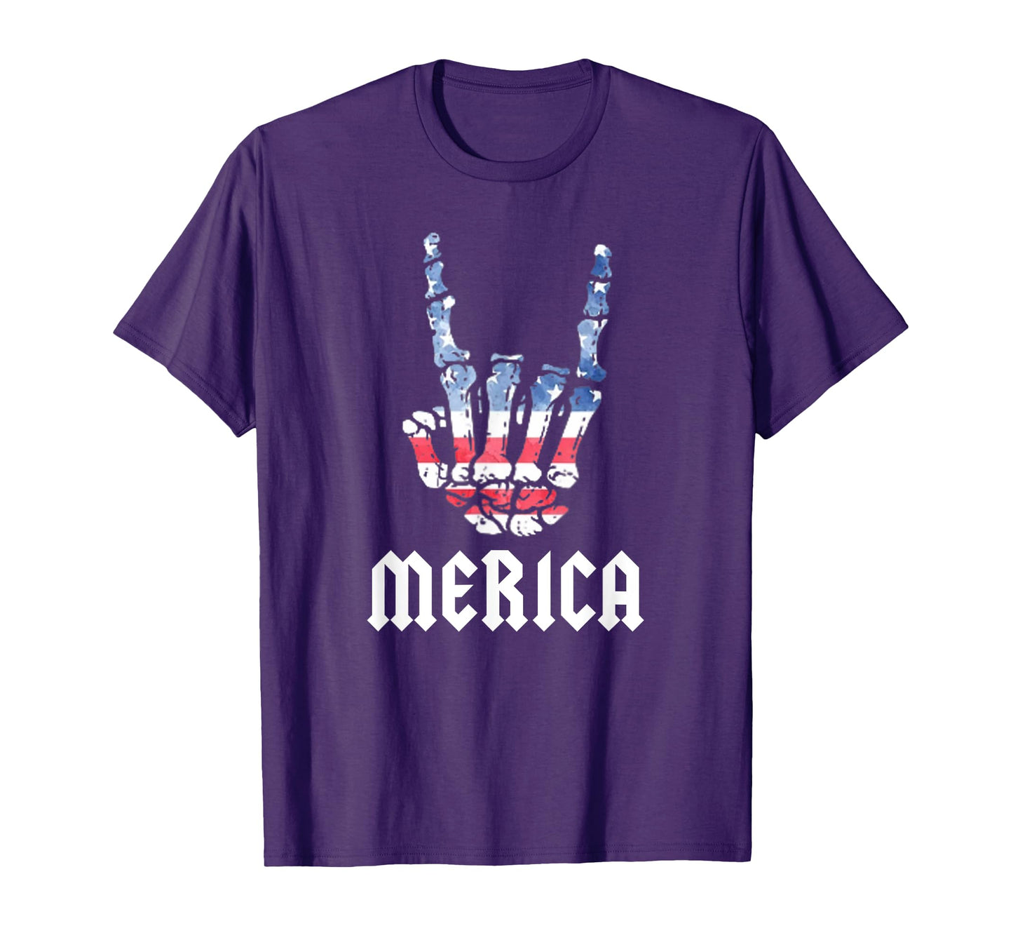 Merica Rock Sign 4th of July Vintage American Flag Retro USA T-Shirt