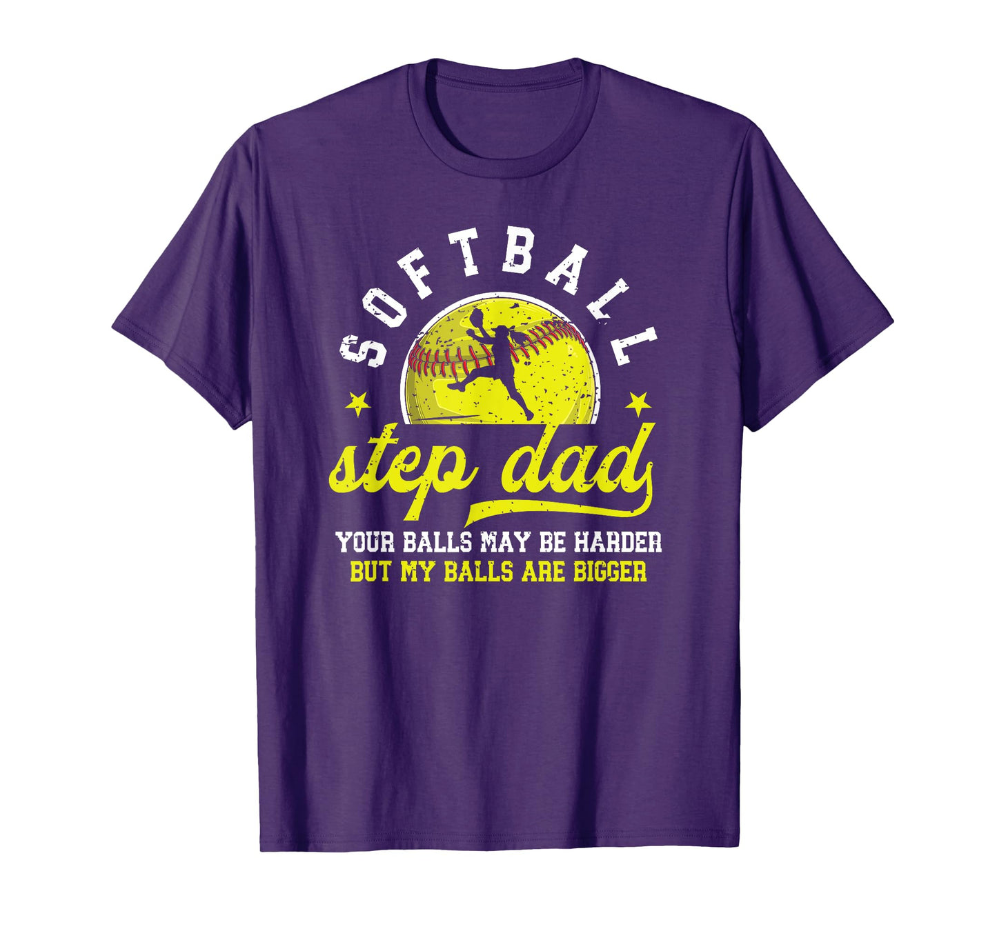Funny Softball Step Dad Of A Softball Player Stepfather T-Shirt