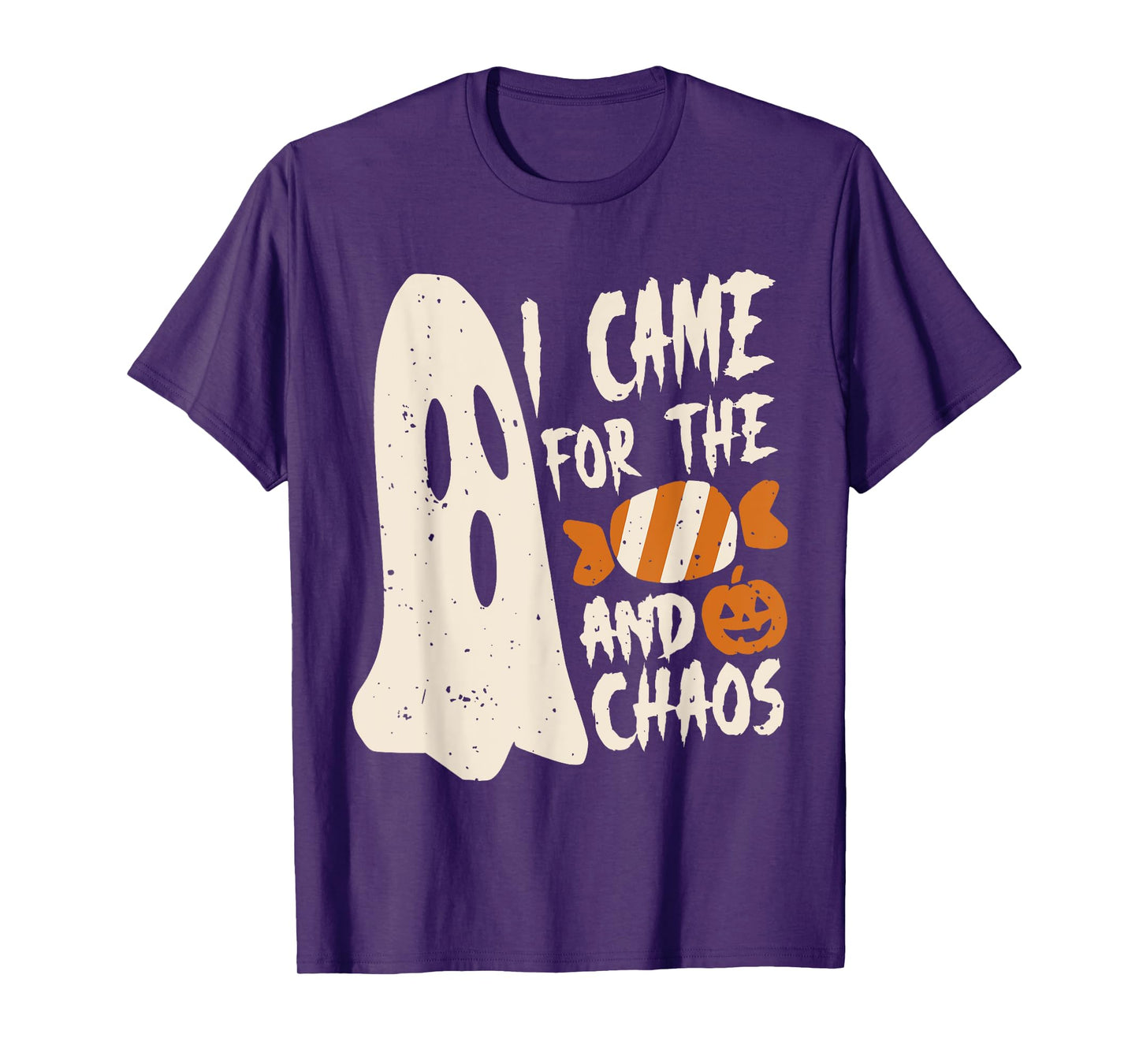 Funny Ghost Halloween – I Came for the Candy and Chaos T-Shirt