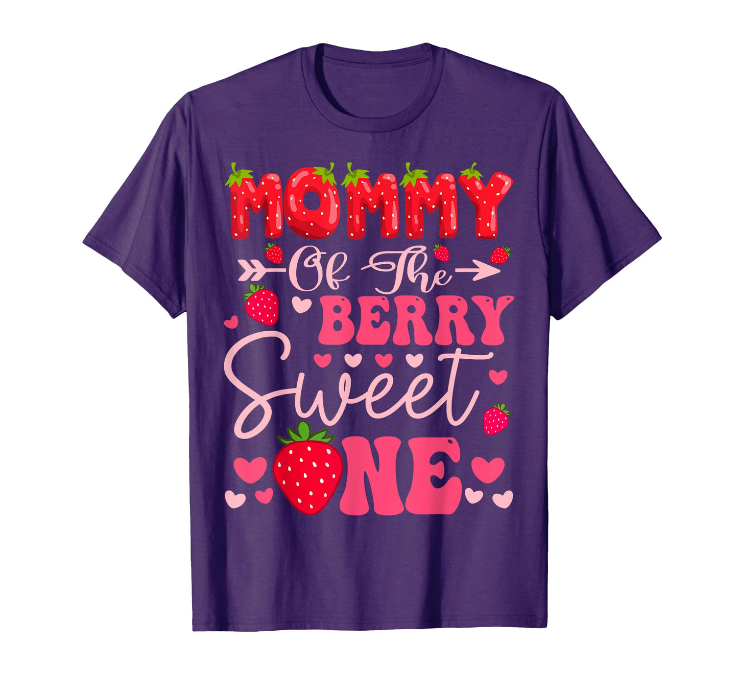 Mommy Of The Berry Sweet One Strawberry 1St Birthday Girl T-Shirt