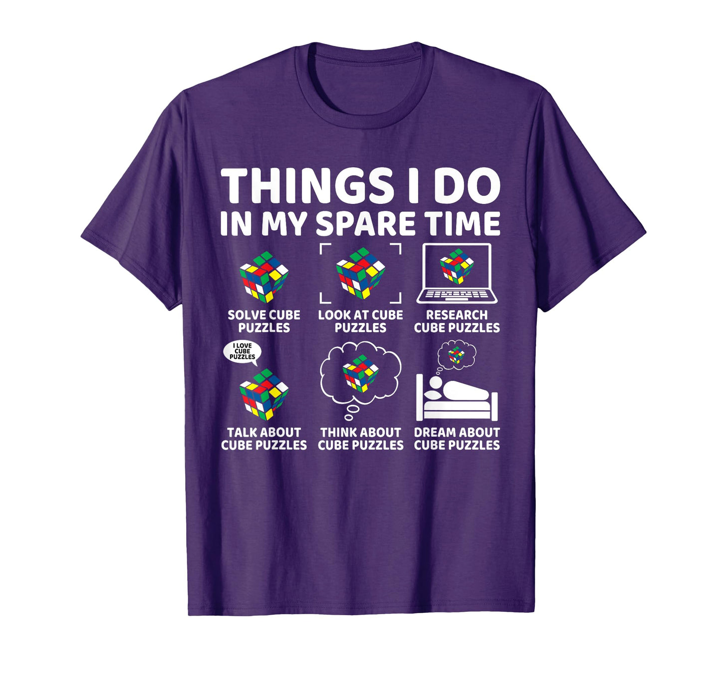 Things I Do in My Spare Time Funny Cube Puzzle Speed Cubing T-Shirt