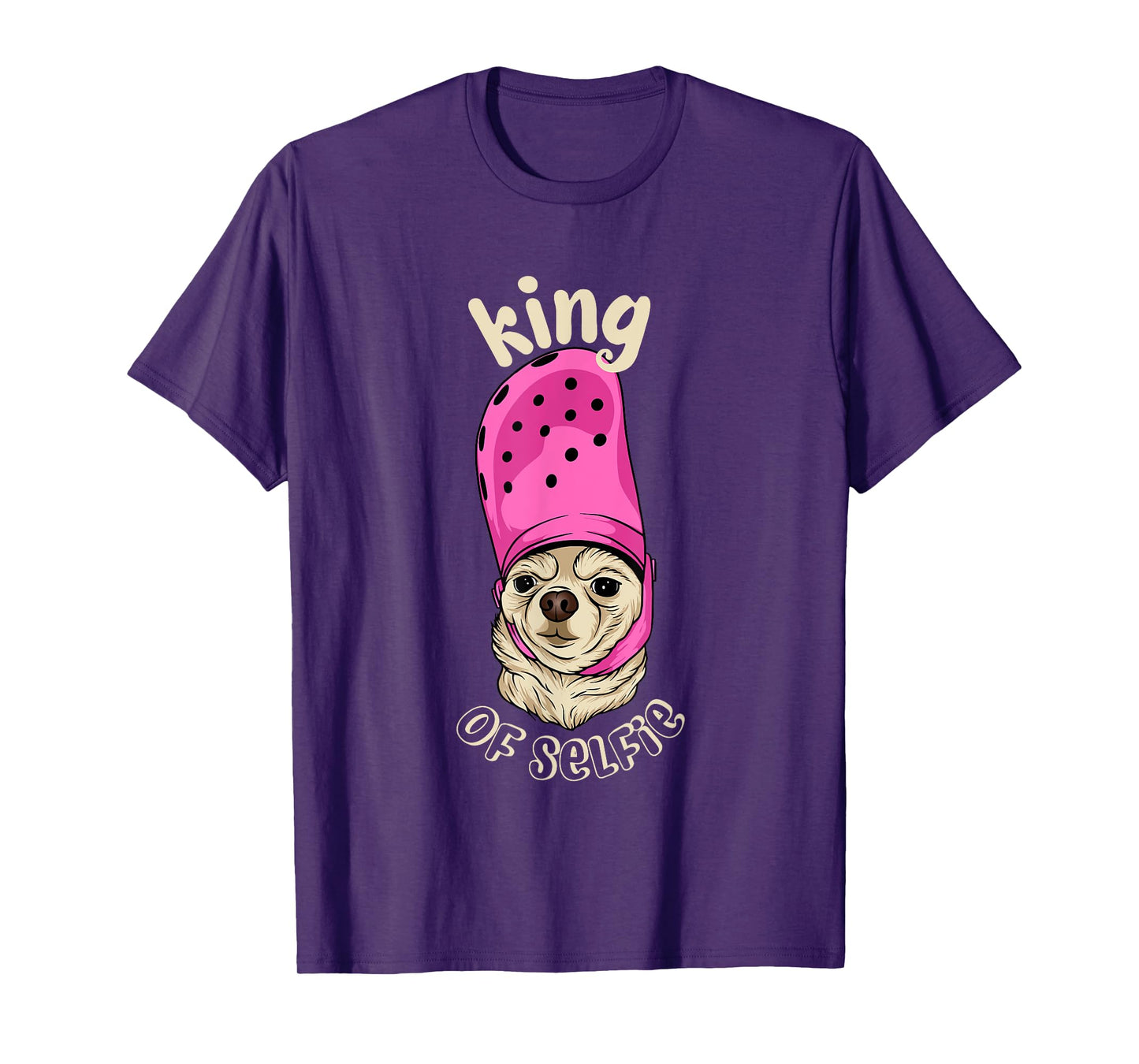 King Of Selfie Funny Meme Cute Dog T-Shirt