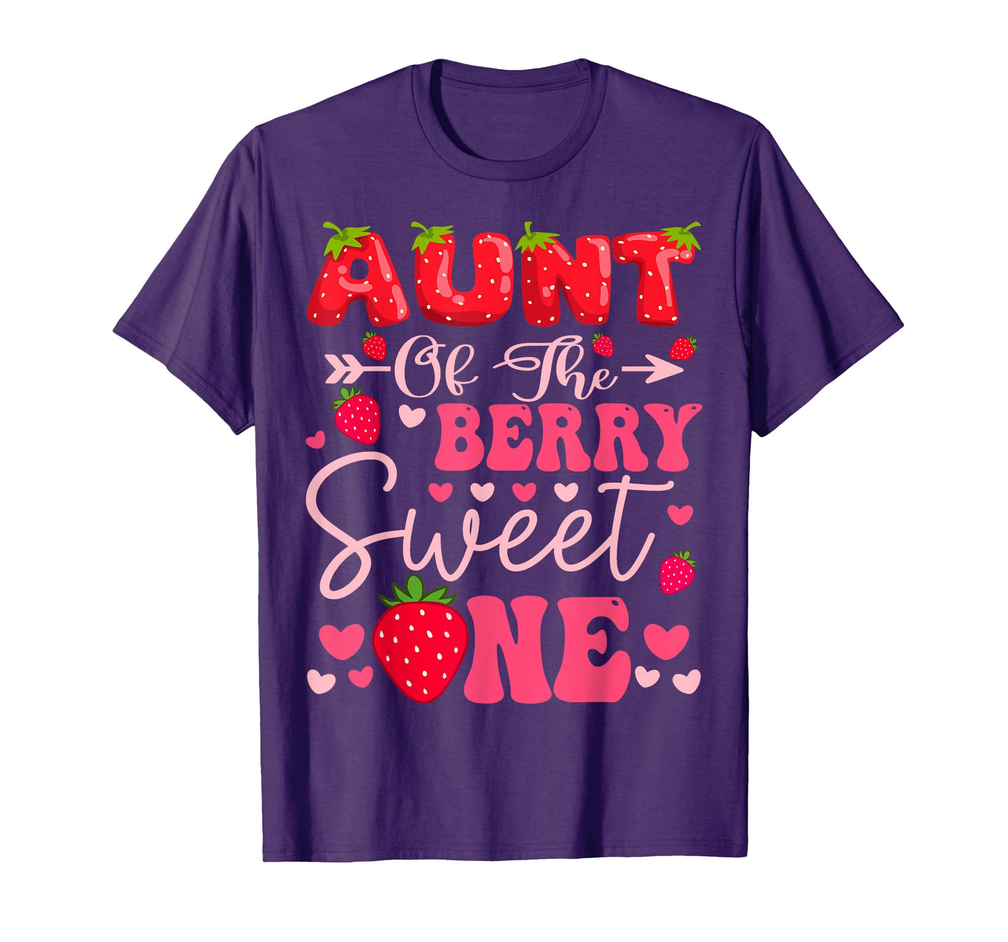 Aunt Of The Berry Sweet One Strawberry 1St Birthday Girl T-Shirt