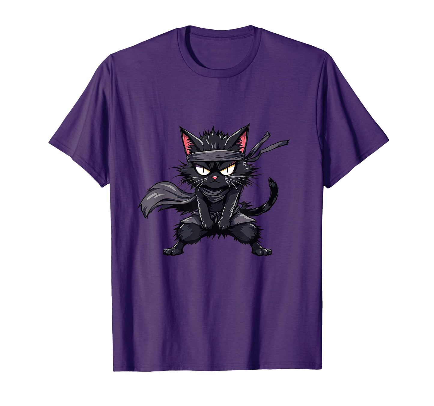 Ninja Cat Japanese Samurai Cat Cool Anime Kawaii Catzilla T-Shirt for Men Women Kids