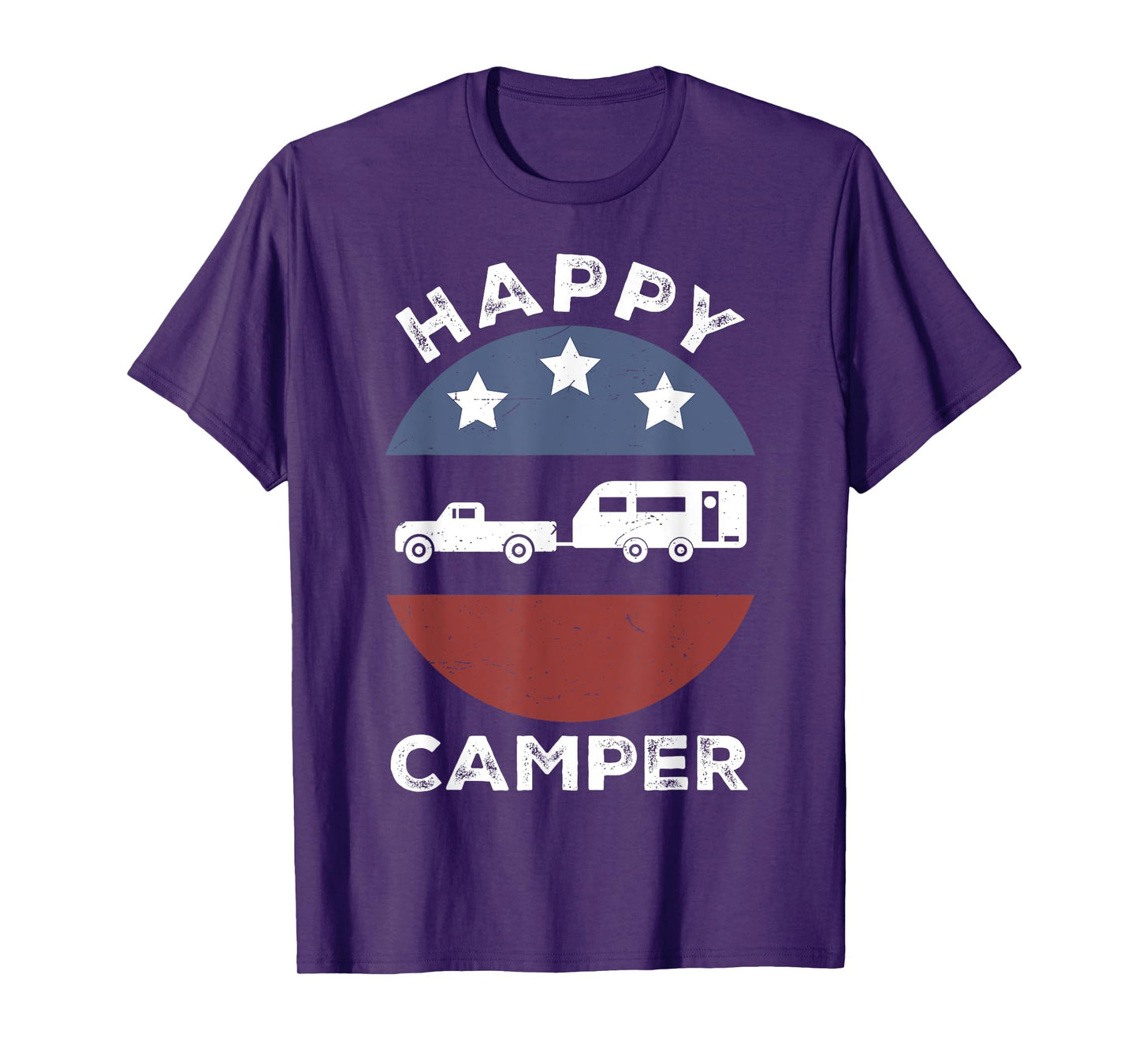 Retro Happy Camper Men Women Funny Camping Dad Boy Toddler T-Shirt