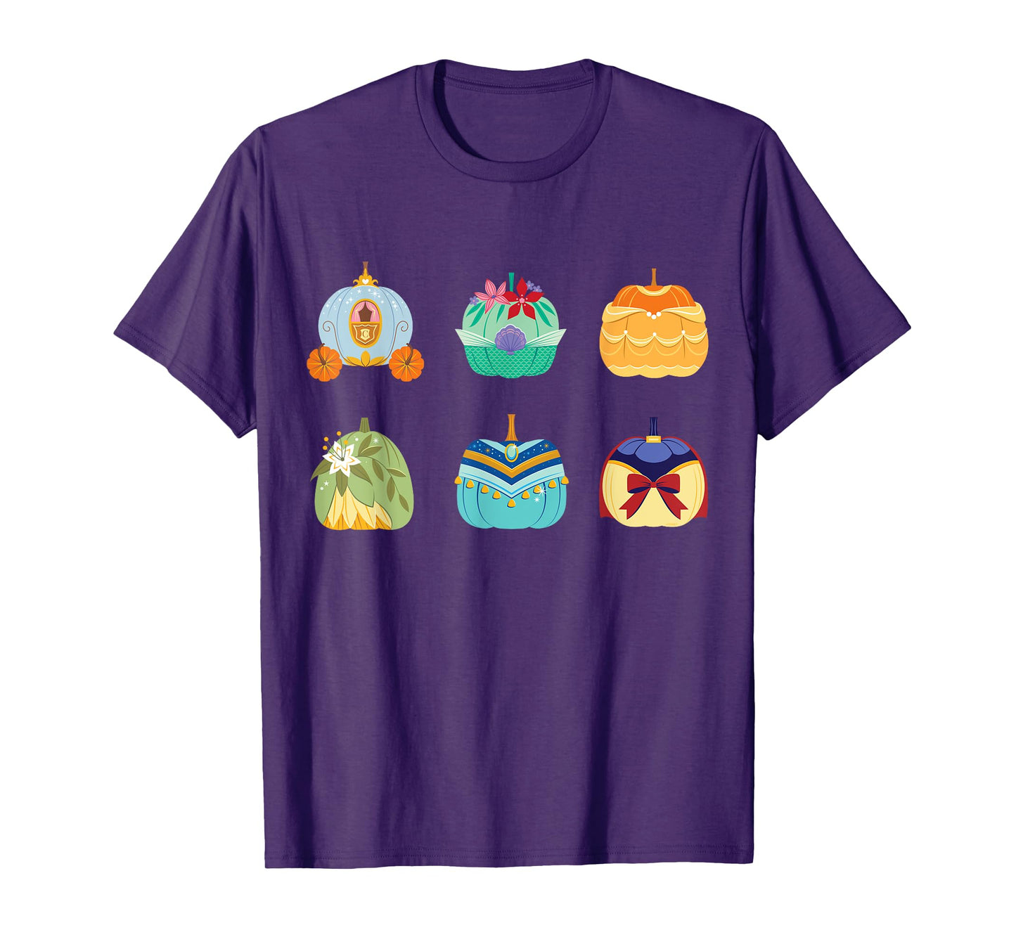 Disney Princess Pumpkins Fall Autumn Six Pumpkin Princesses T-Shirt