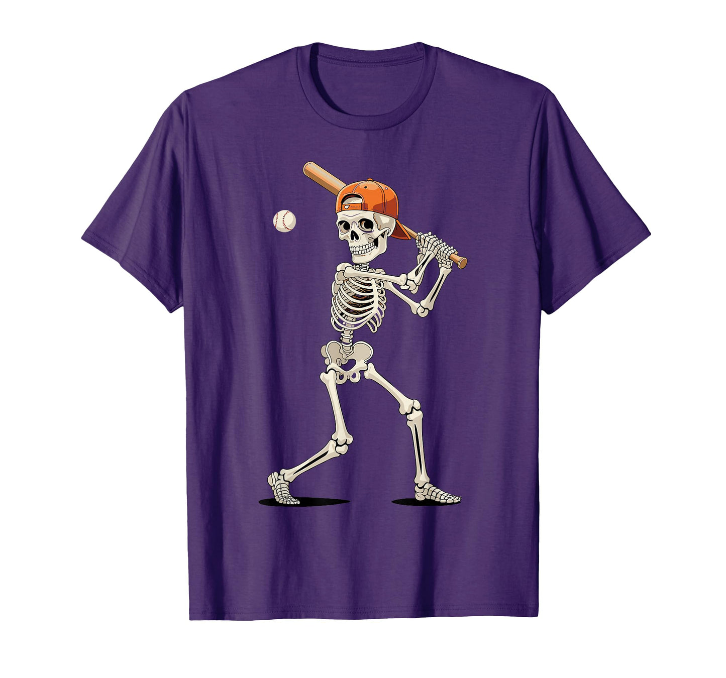 Skeleton Baseball Halloween Costume Funny Men Boys Kids T-Shirt