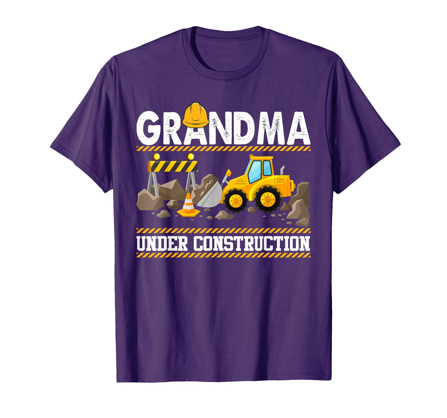 Grandma Under Construction Kids Excavator Matching Family T-Shirt