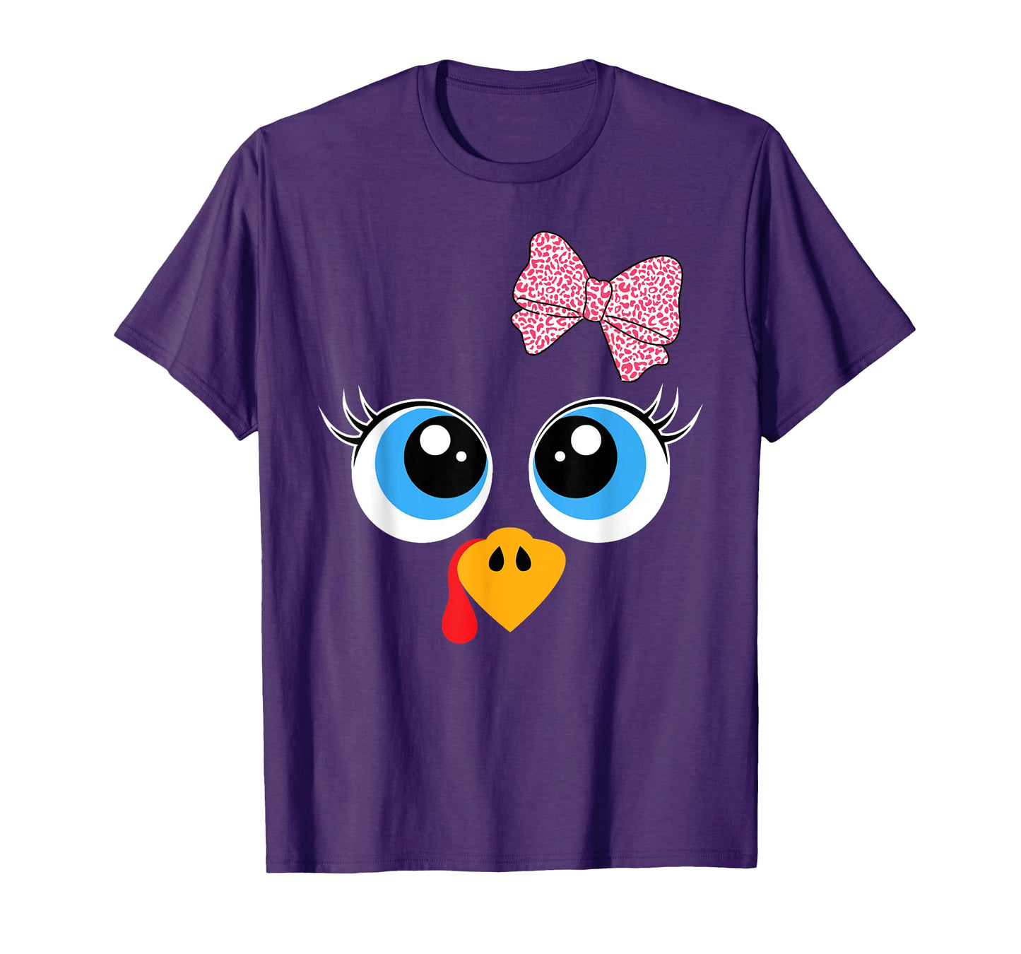 Turkey Face Girl Thanksgiving Costume Kids Toddler Girls T-Shirt