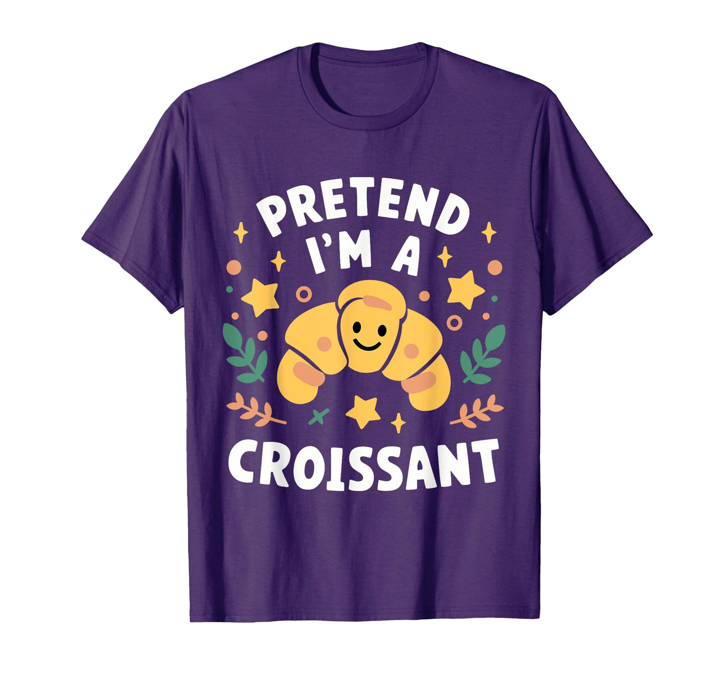 Pretend I'm A Croissant Funny Lazy Halloween Costume T-Shirt