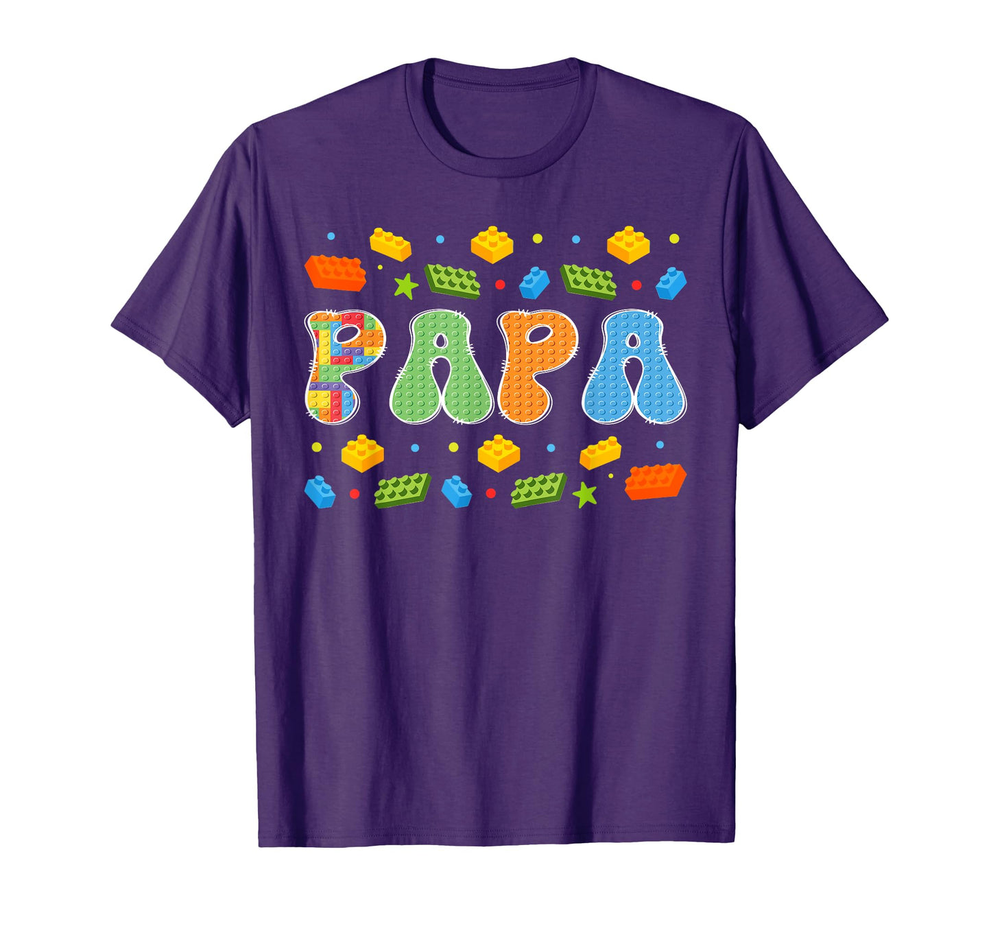 Papa Building Bricks Block Master Builder Matching T-Shirt