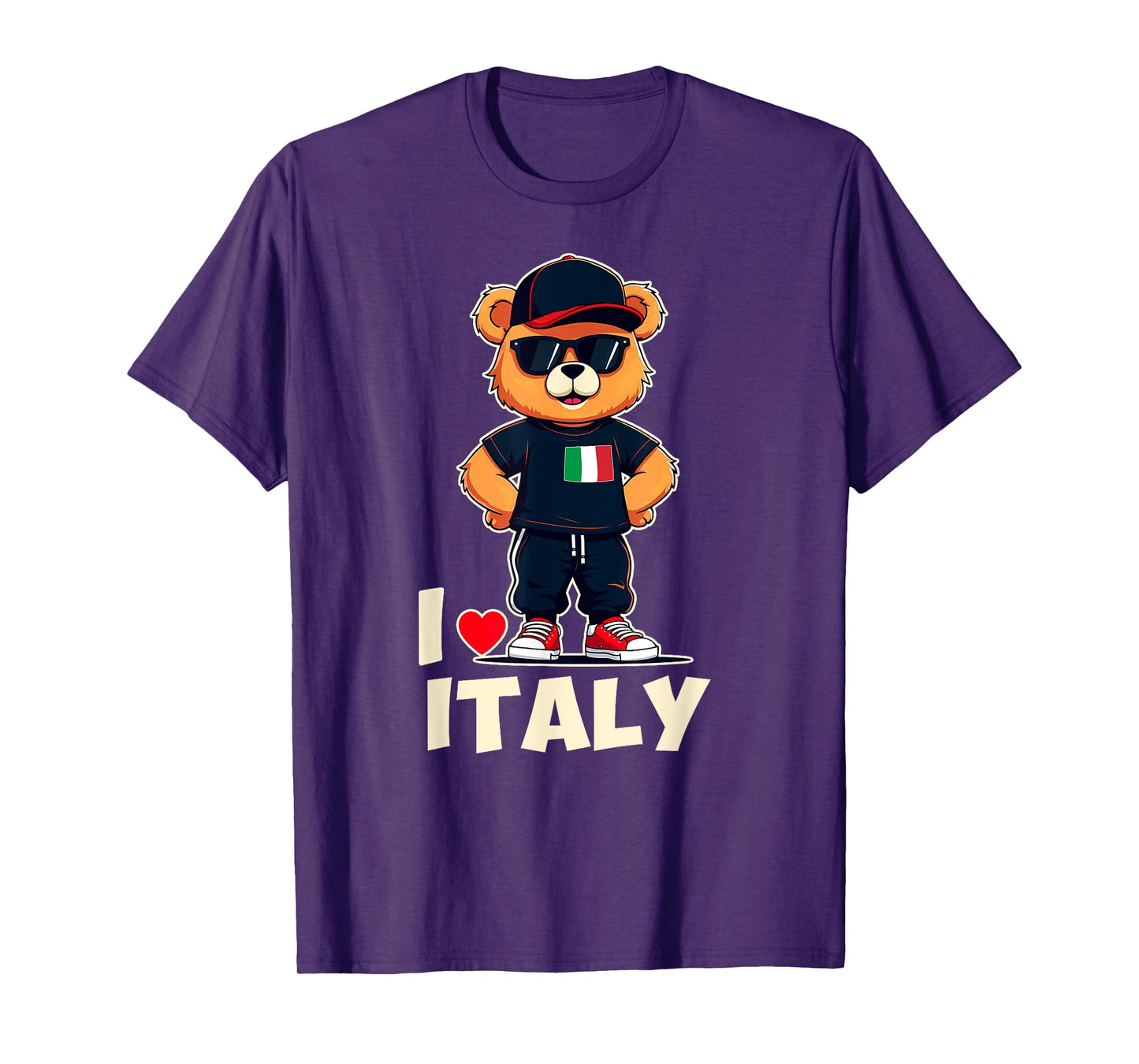 Italian Flag Teddy Bear I Love Italy T-Shirt