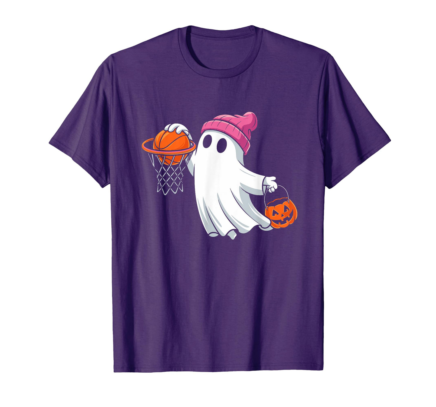 Ghost Playing Basketball Halloween Costume for Boys Kids T-Shirt