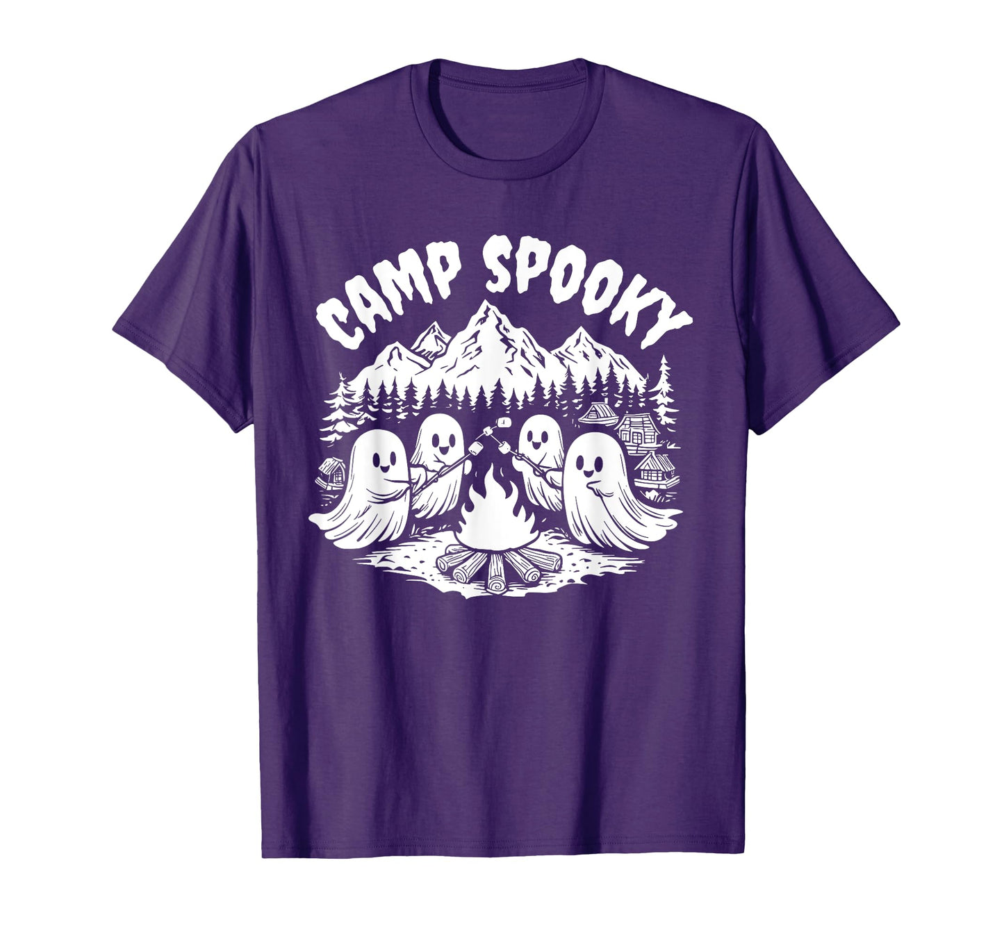 Funny Camping Ghost Camp Spooky Summerween Halloween T-Shirt