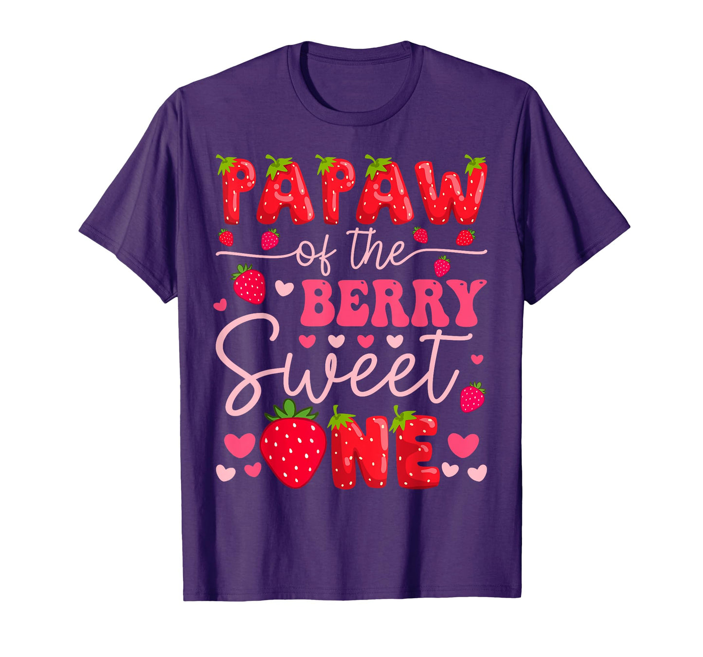 Papaw Of The Berry Sweet One Strawberry 1St Birthday Girl T-Shirt